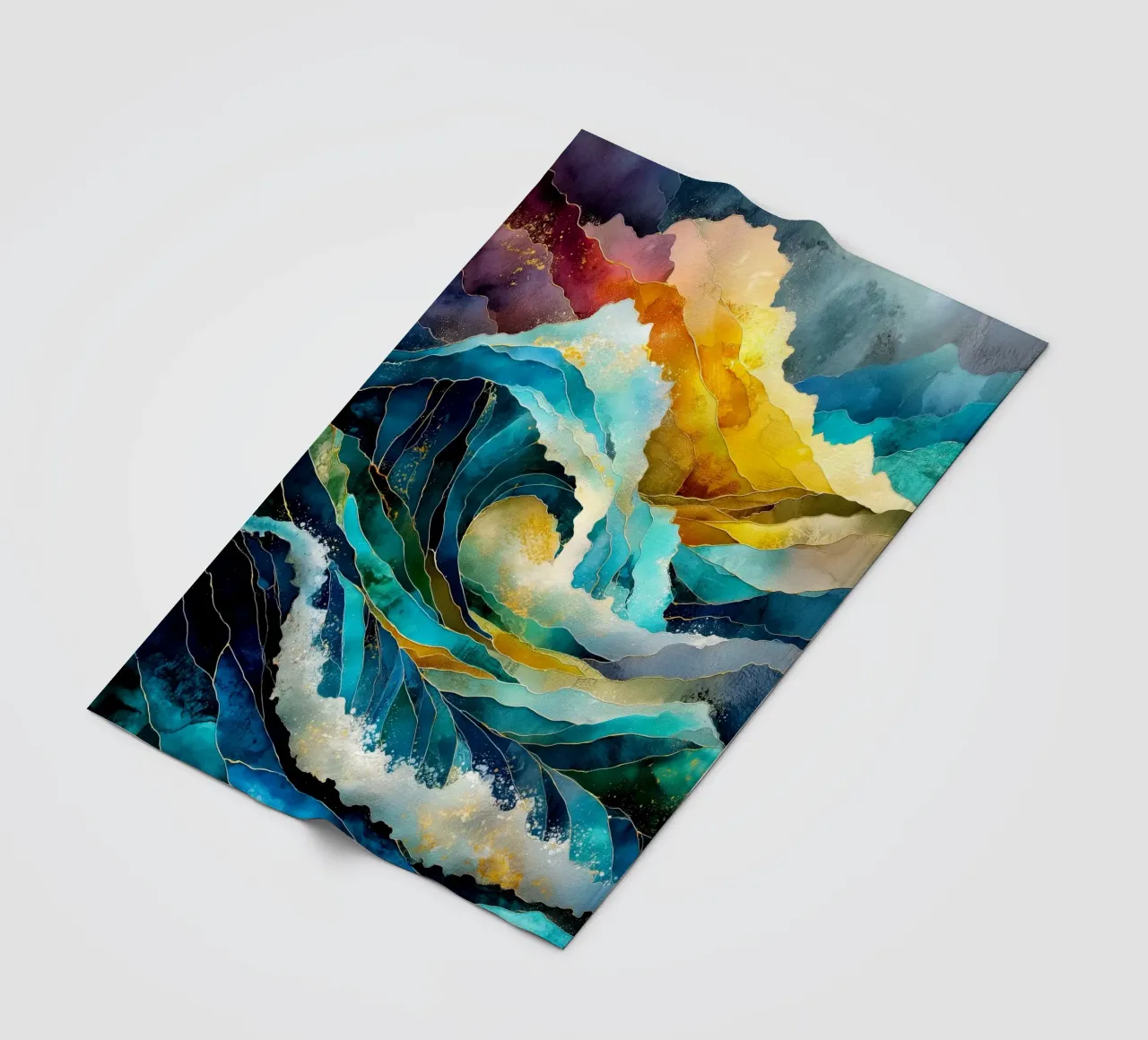 Wellen Fleecedecke von Justyna Jaszke JBJart