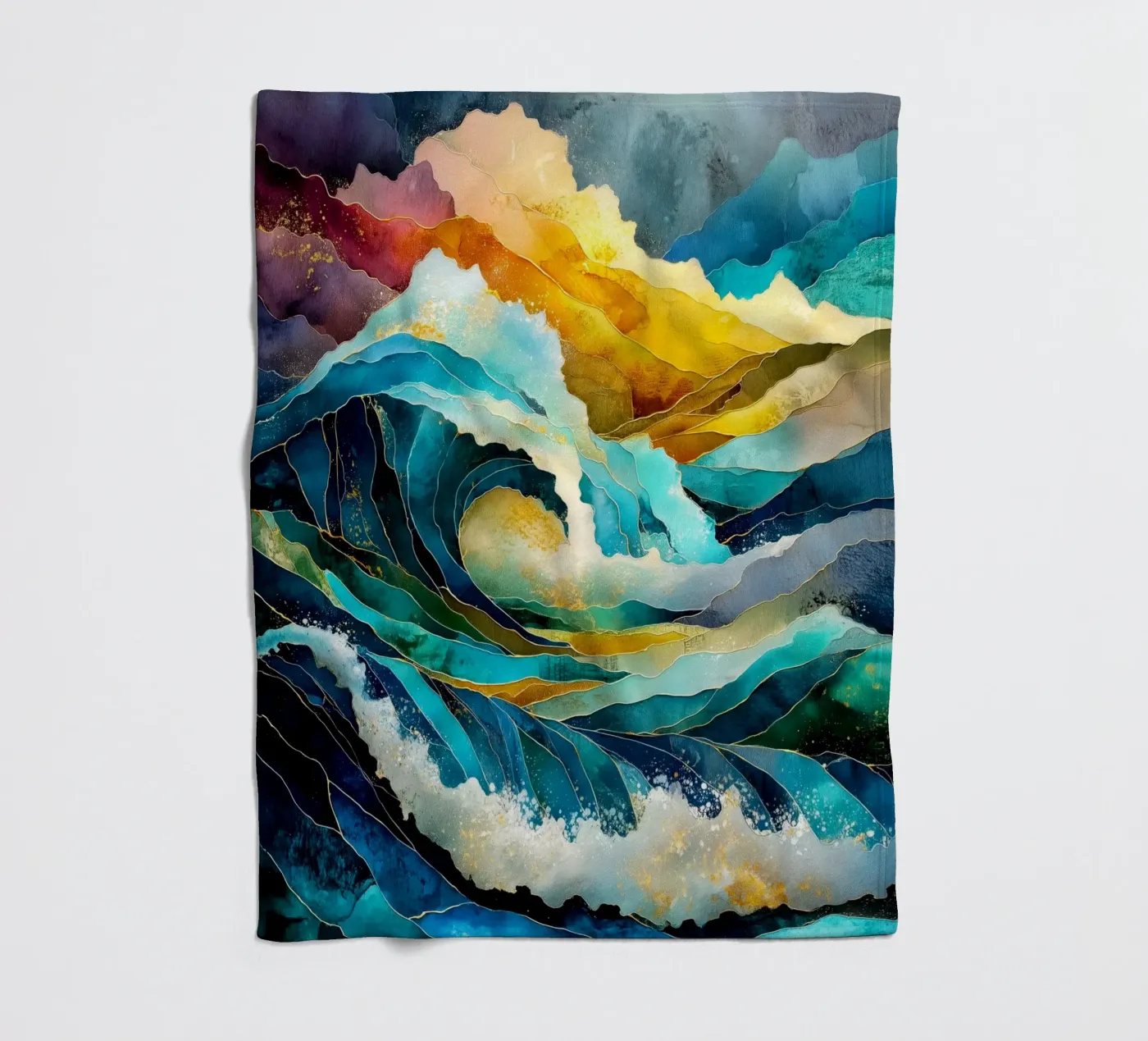 Waves plaid polaire de Justyna Jaszke JBJart