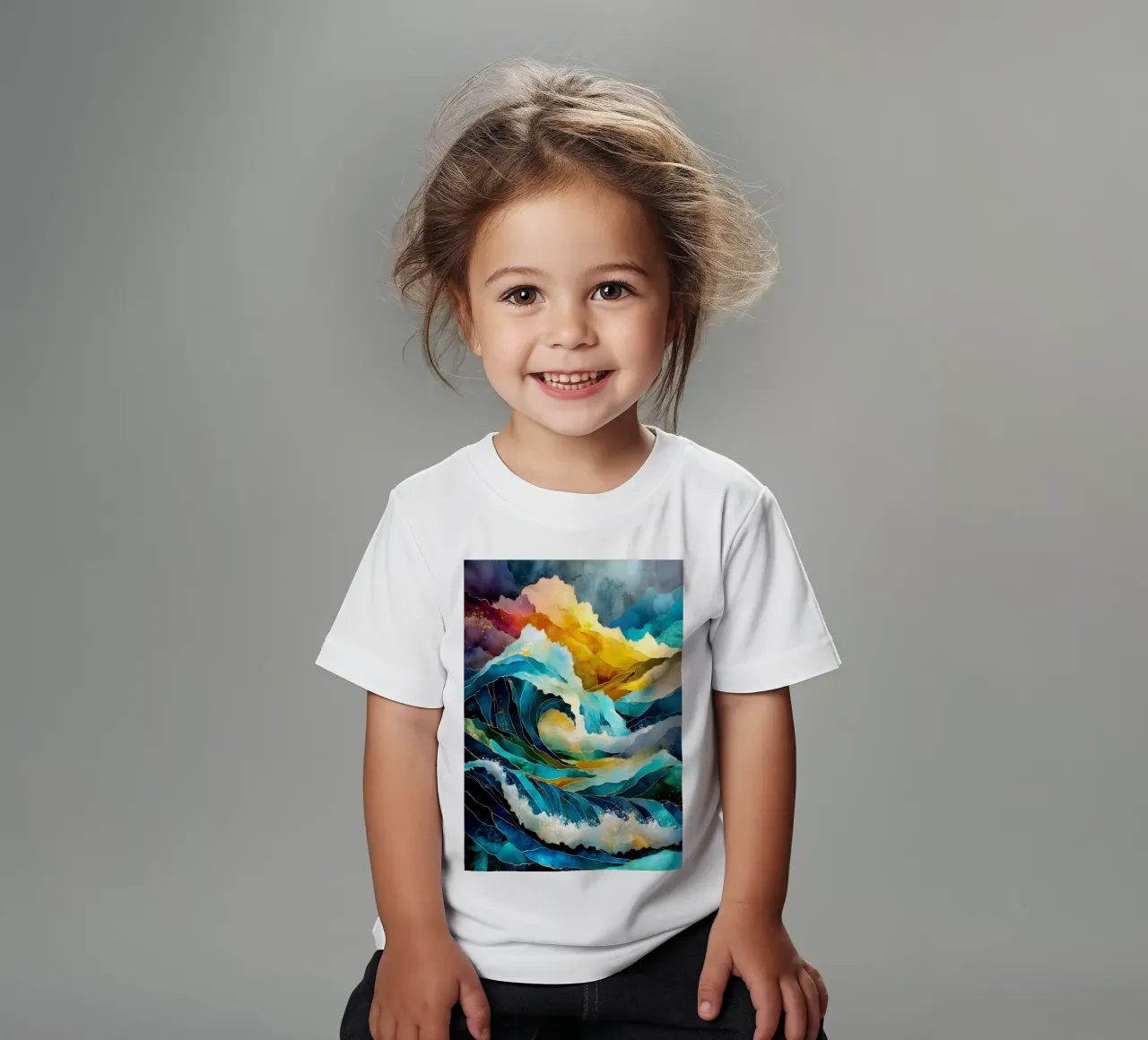 Waves t-shirt bambini da Justyna Jaszke JBJart
