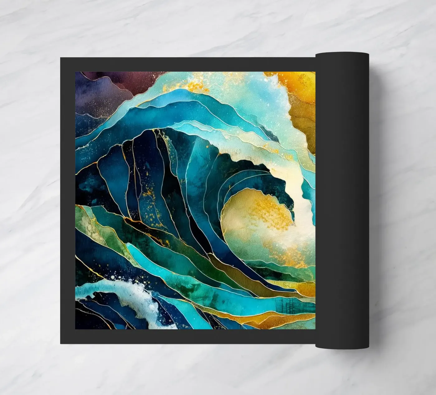 Waves Fußmatte von Justyna Jaszke JBJart