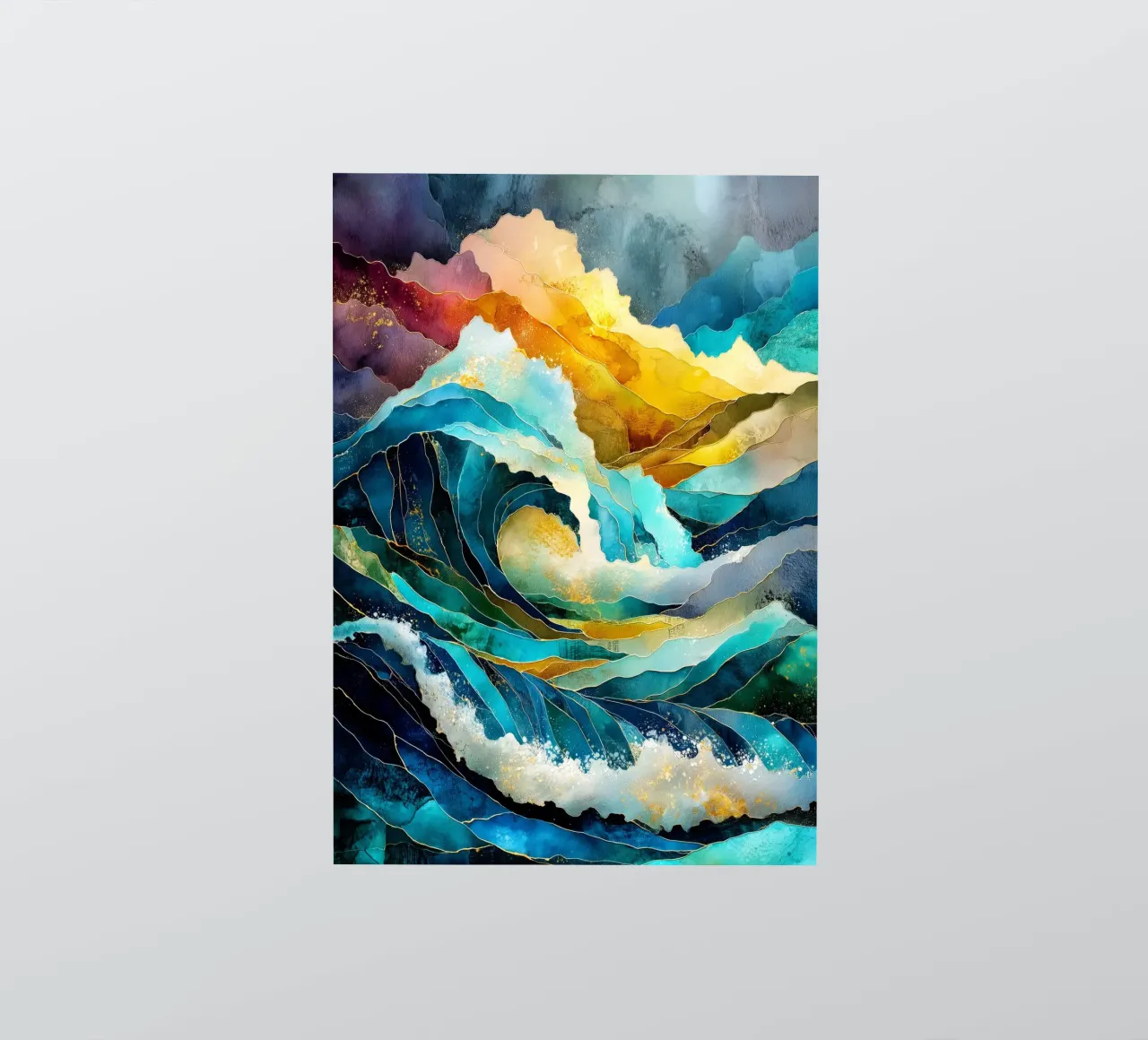 Golven sticker van Justyna Jaszke JBJart