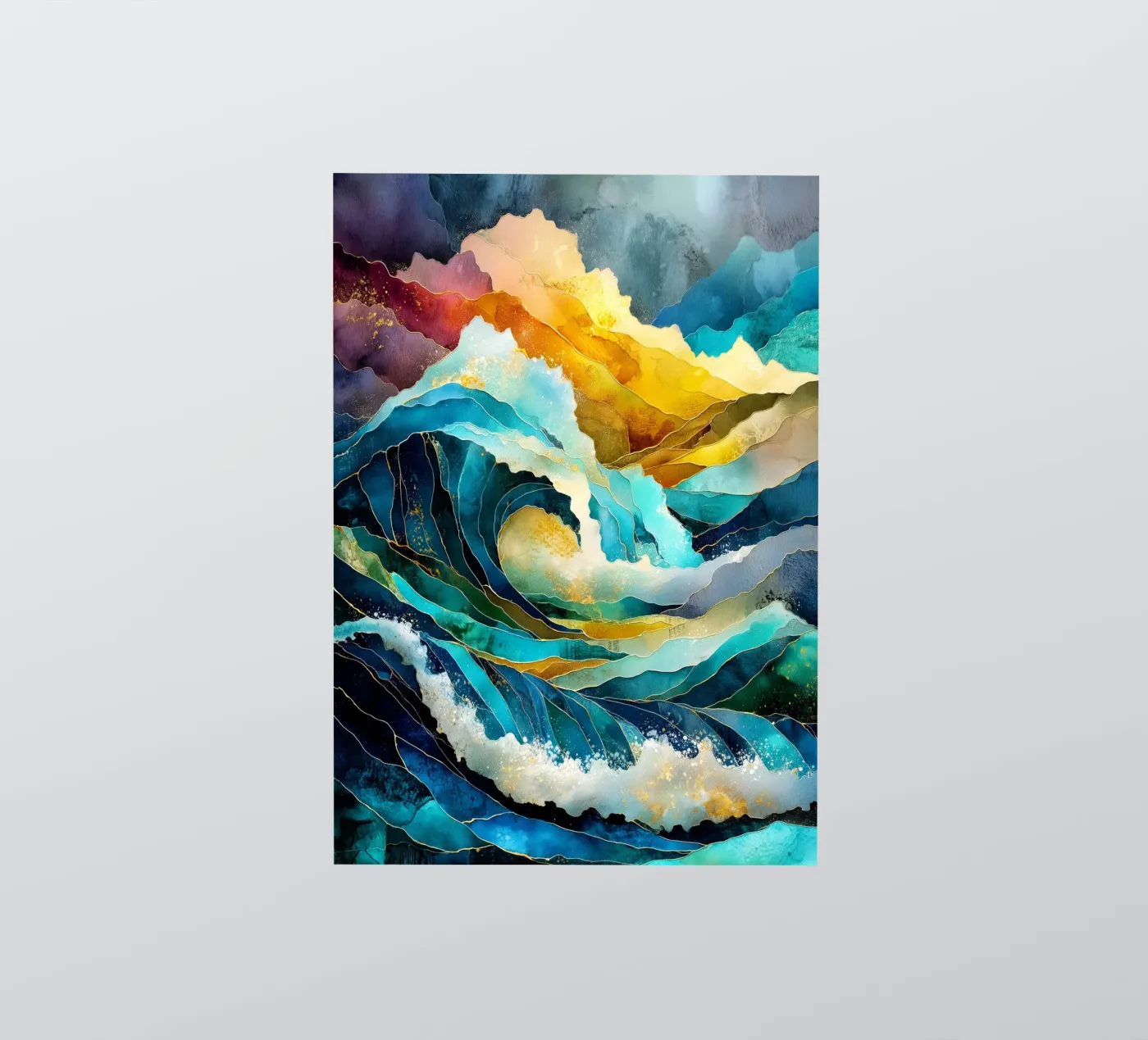 Golven sticker van Justyna Jaszke JBJart