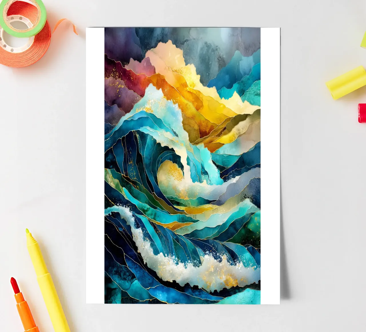 Waves sticker sheet by Justyna Jaszke JBJart