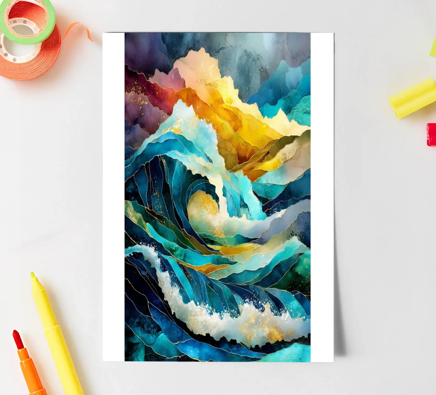 Waves Stickerbogen von Justyna Jaszke JBJart