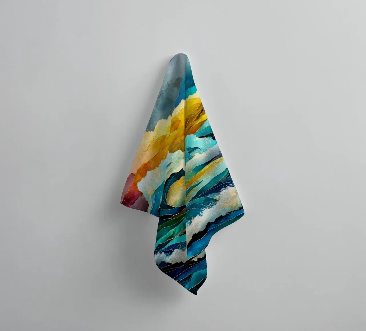 Waves towel by Justyna Jaszke JBJart