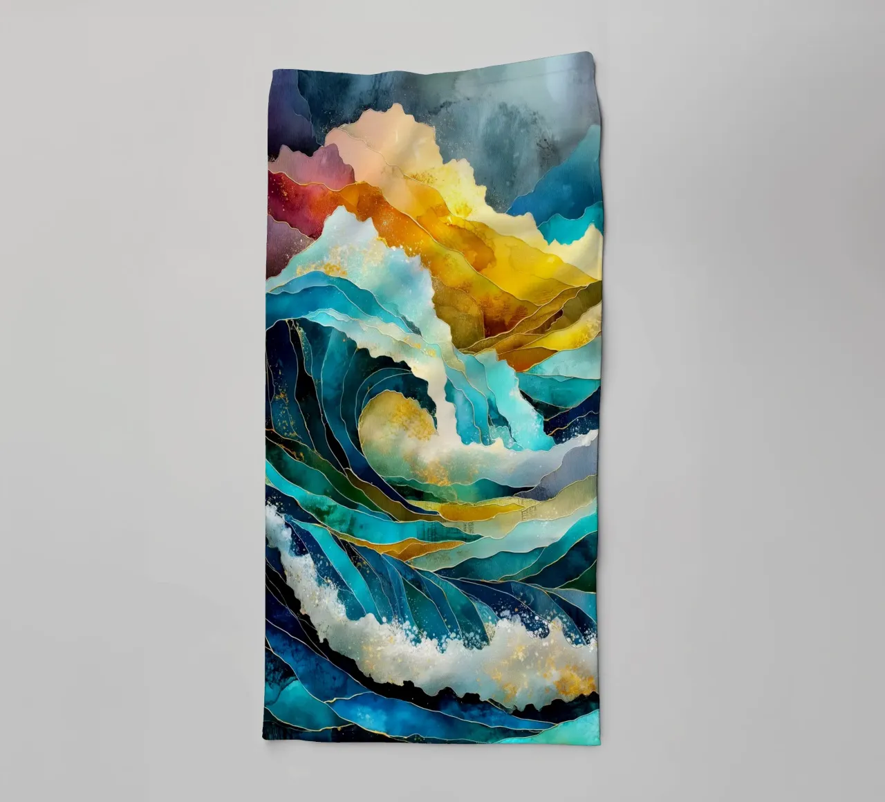 Waves towel by Justyna Jaszke JBJart