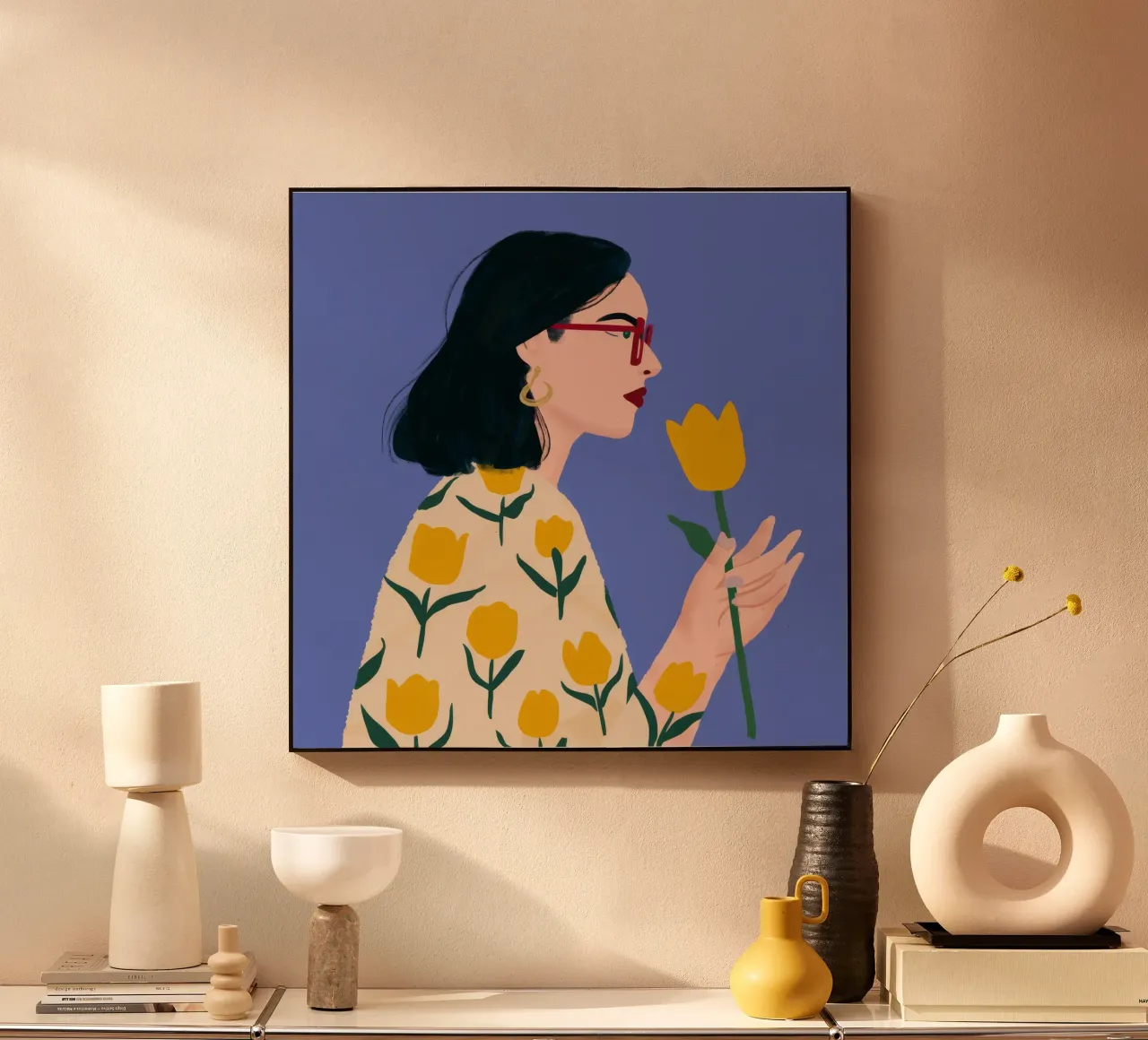 Yellow Tulip Contemplation alu-dibond by Peak Delusion