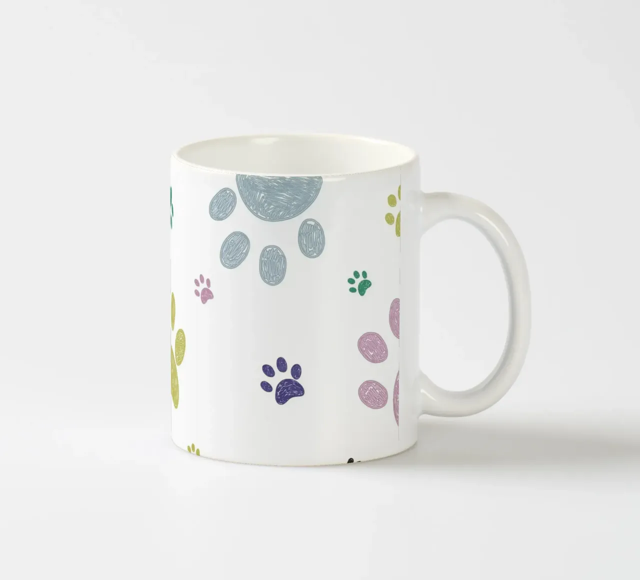 Scarabocchi di impronte di zampe colorate tazza in ceramica da gulsengunel