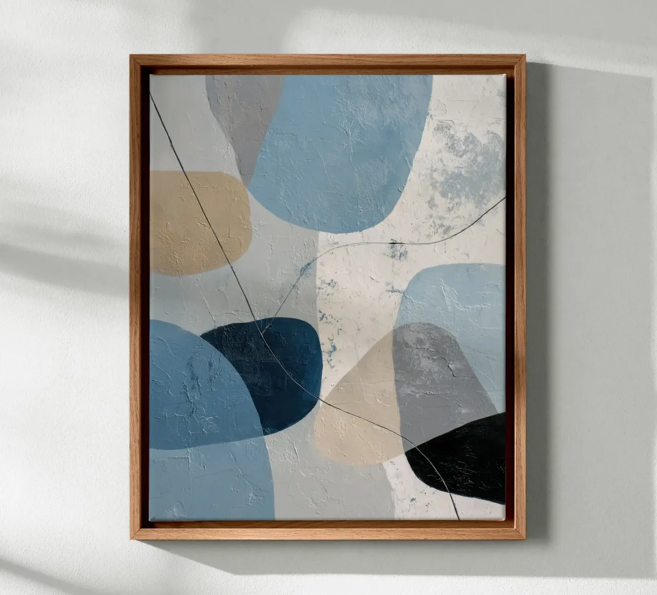 Kusttinten Moderne Abstracte Muurprint canvas met Baklijst van Artbyvo