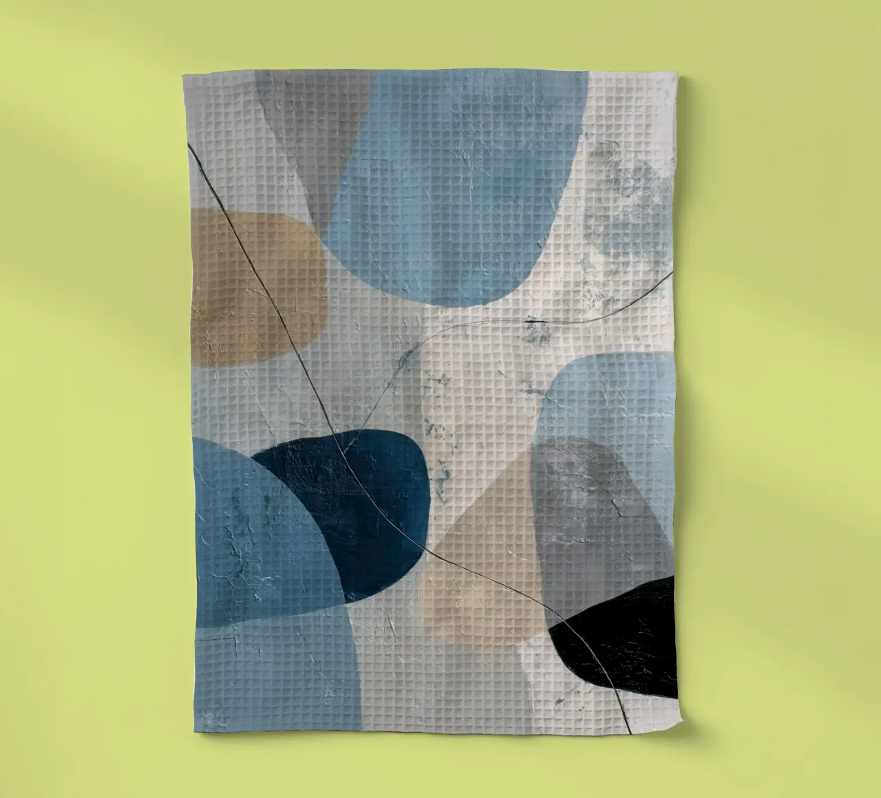 Coastal Tones Modern Abstract Wall Print Geschirrtuch von Artbyvo