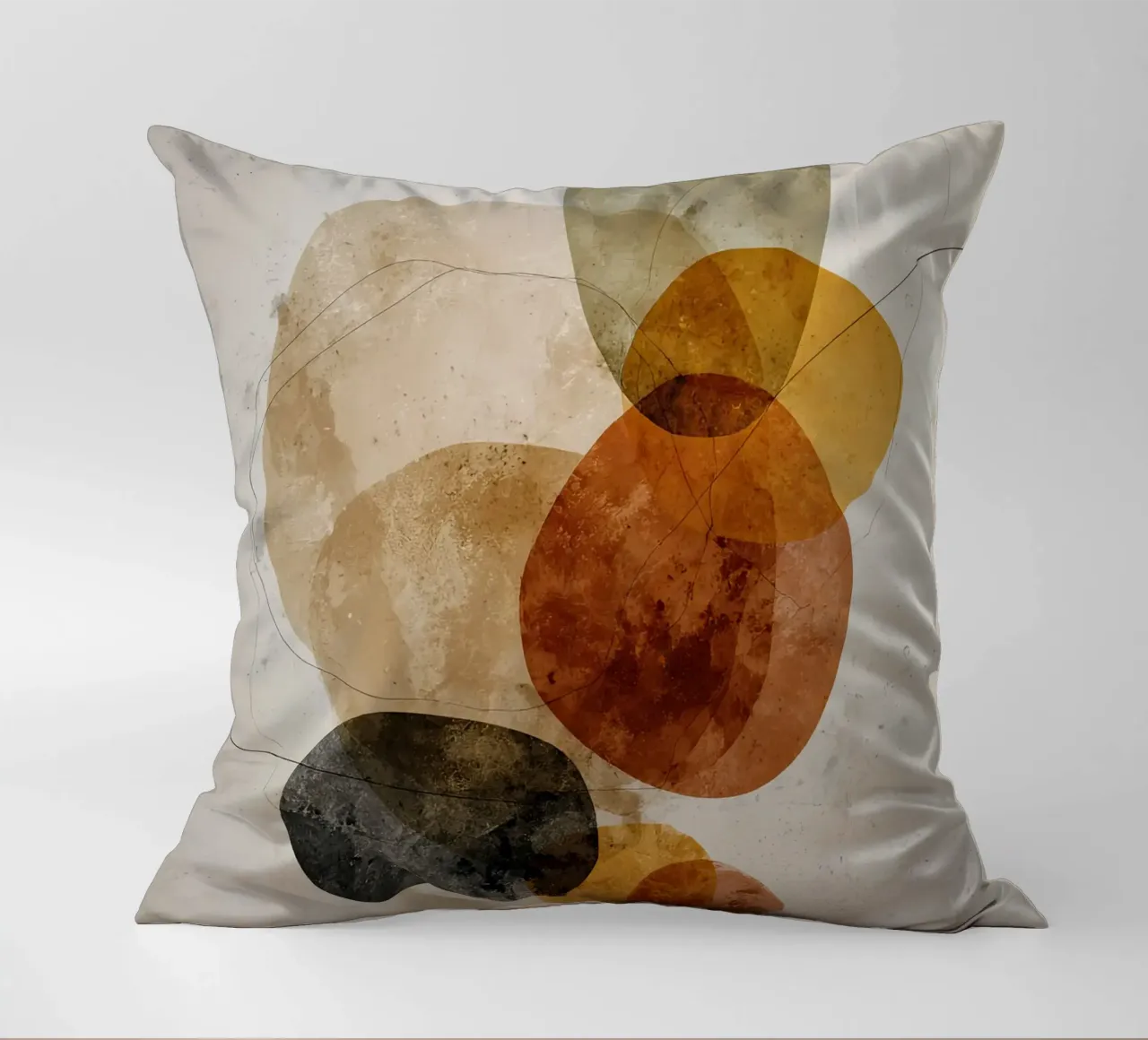 Composizione blu tenue con tocchi di terra cuscino da Artbyvo
