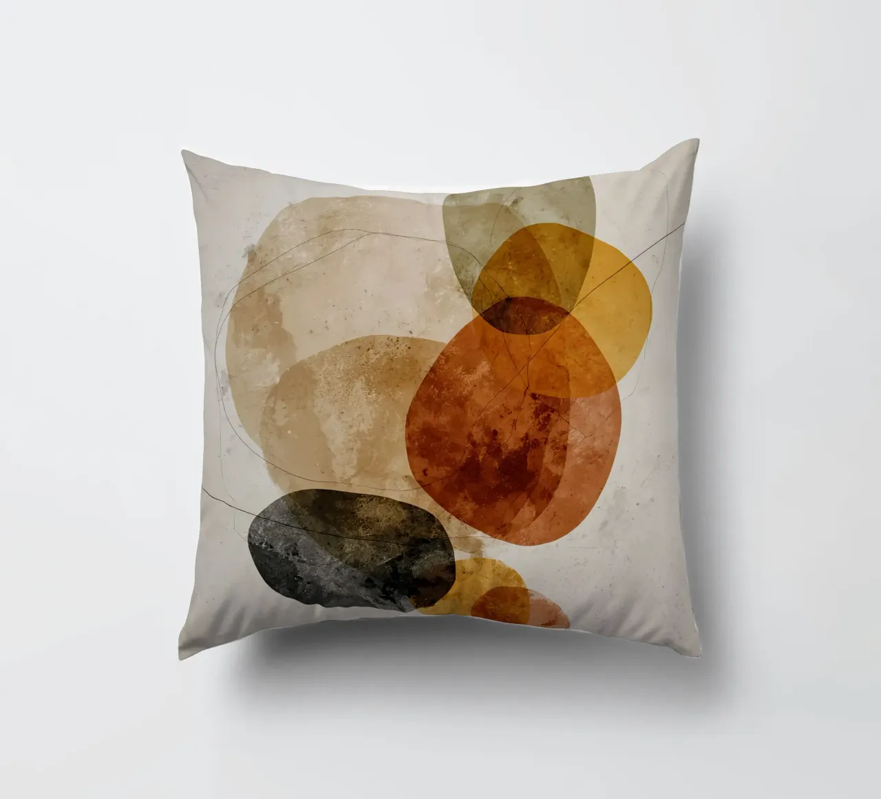 Composizione blu tenue con tocchi di terra cuscino da Artbyvo