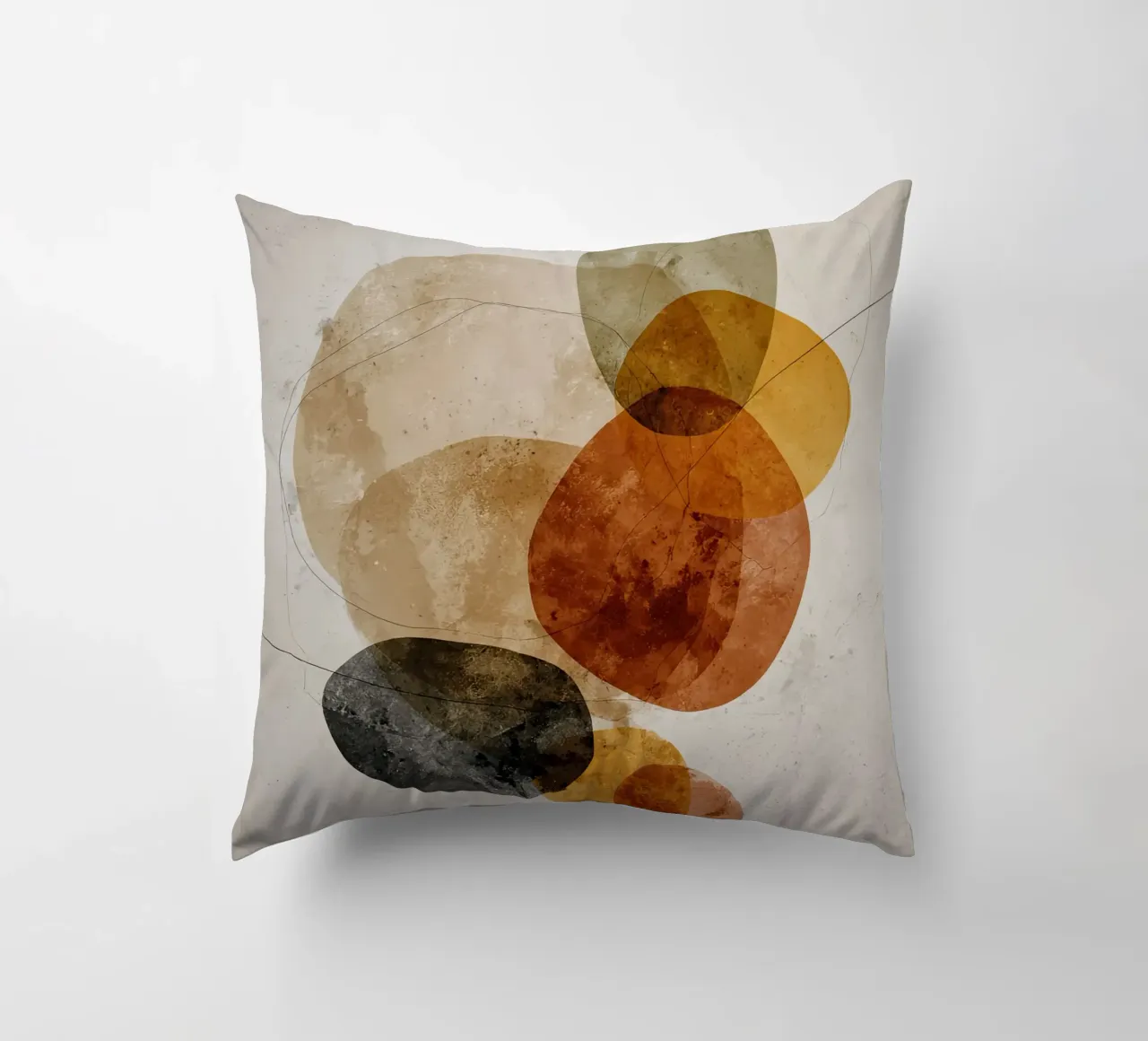 Composizione blu tenue con tocchi di terra cuscino da Artbyvo