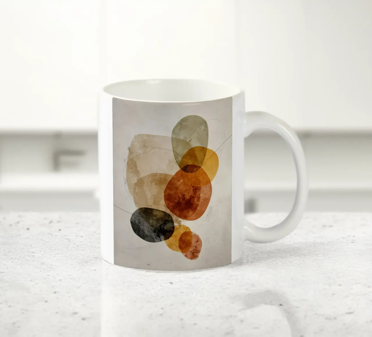 Composizione blu tenue con tocchi di terra tazza in ceramica da Artbyvo