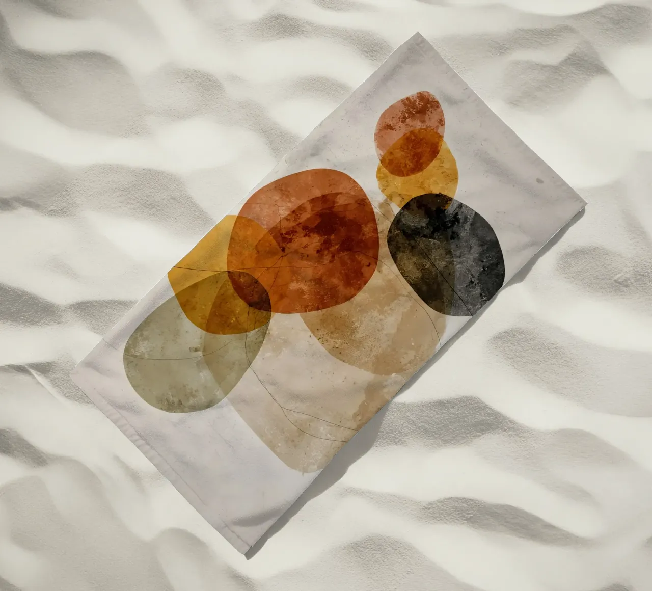 Composizione blu tenue con tocchi di terra telo mare da Artbyvo