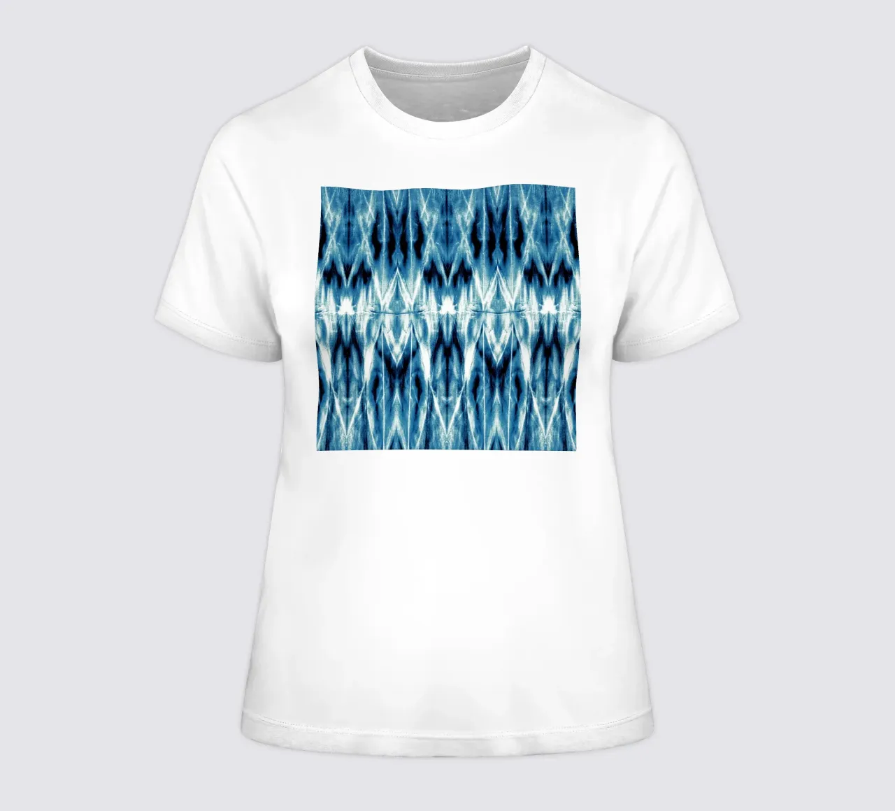 Argyle Shibori azul camiseta de mujer de Nina May Design Studio