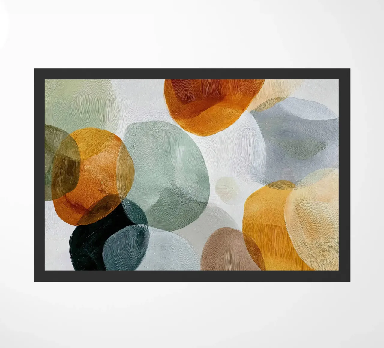 Zachte overlapping in aardetinten Abstracte kunst deurmat van Artbyvo