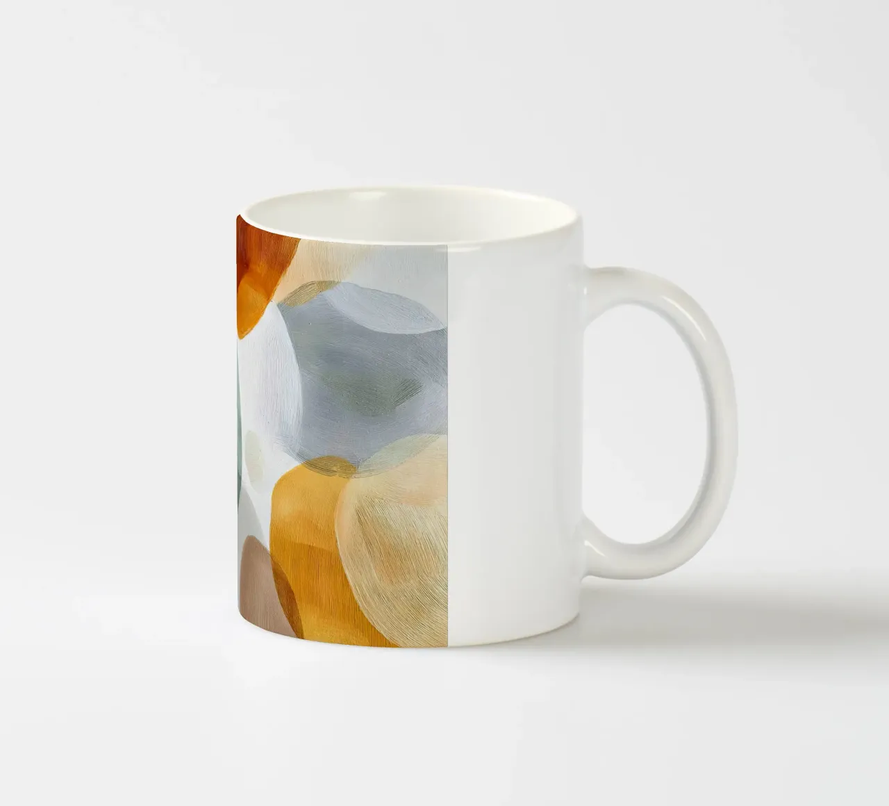 Weiche Überlappung in erdigen Tönen Abstrakte Kunst Keramik Tasse von Artbyvo