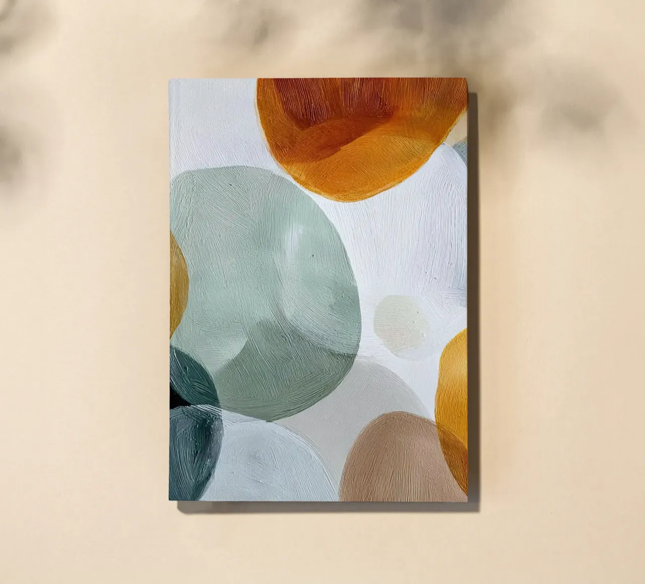 Soft Overlap in Earthy Tones Abstract Art notebook by Artbyvo