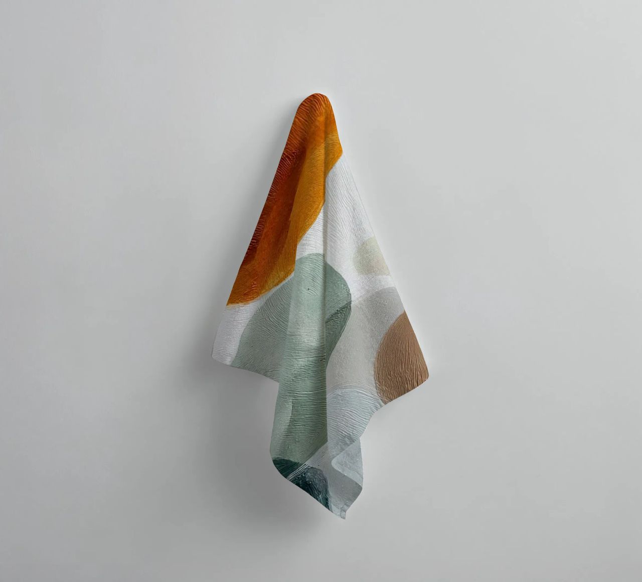 Zachte overlapping in aardetinten Abstracte kunst badhanddoek van Artbyvo