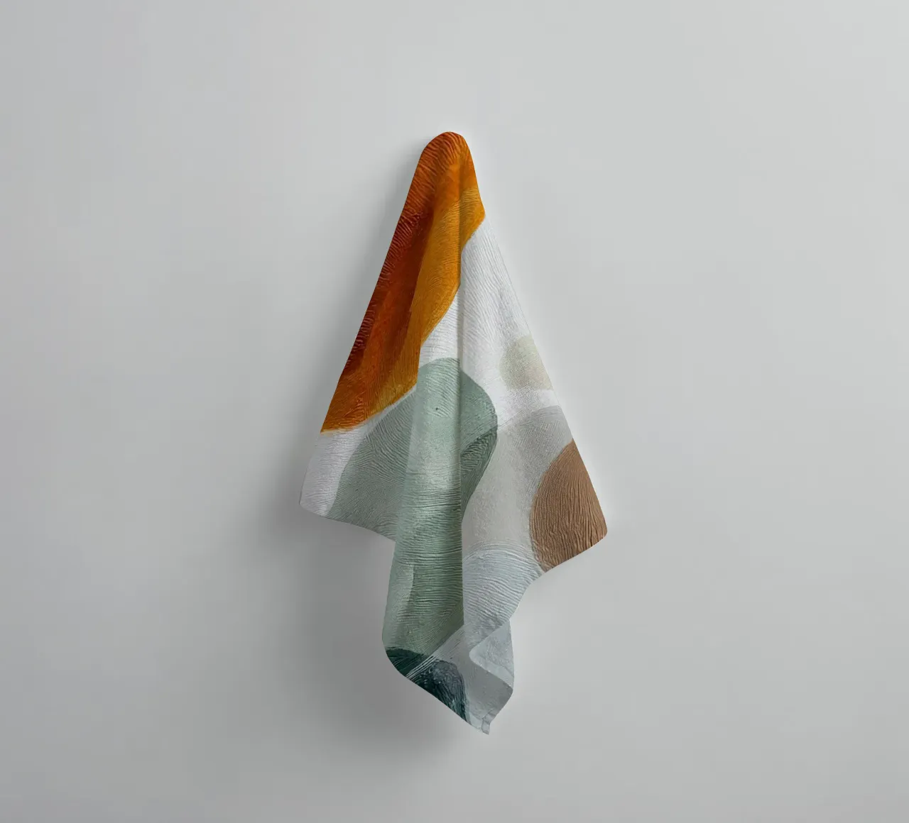 Zachte overlapping in aardetinten Abstracte kunst badhanddoek van Artbyvo