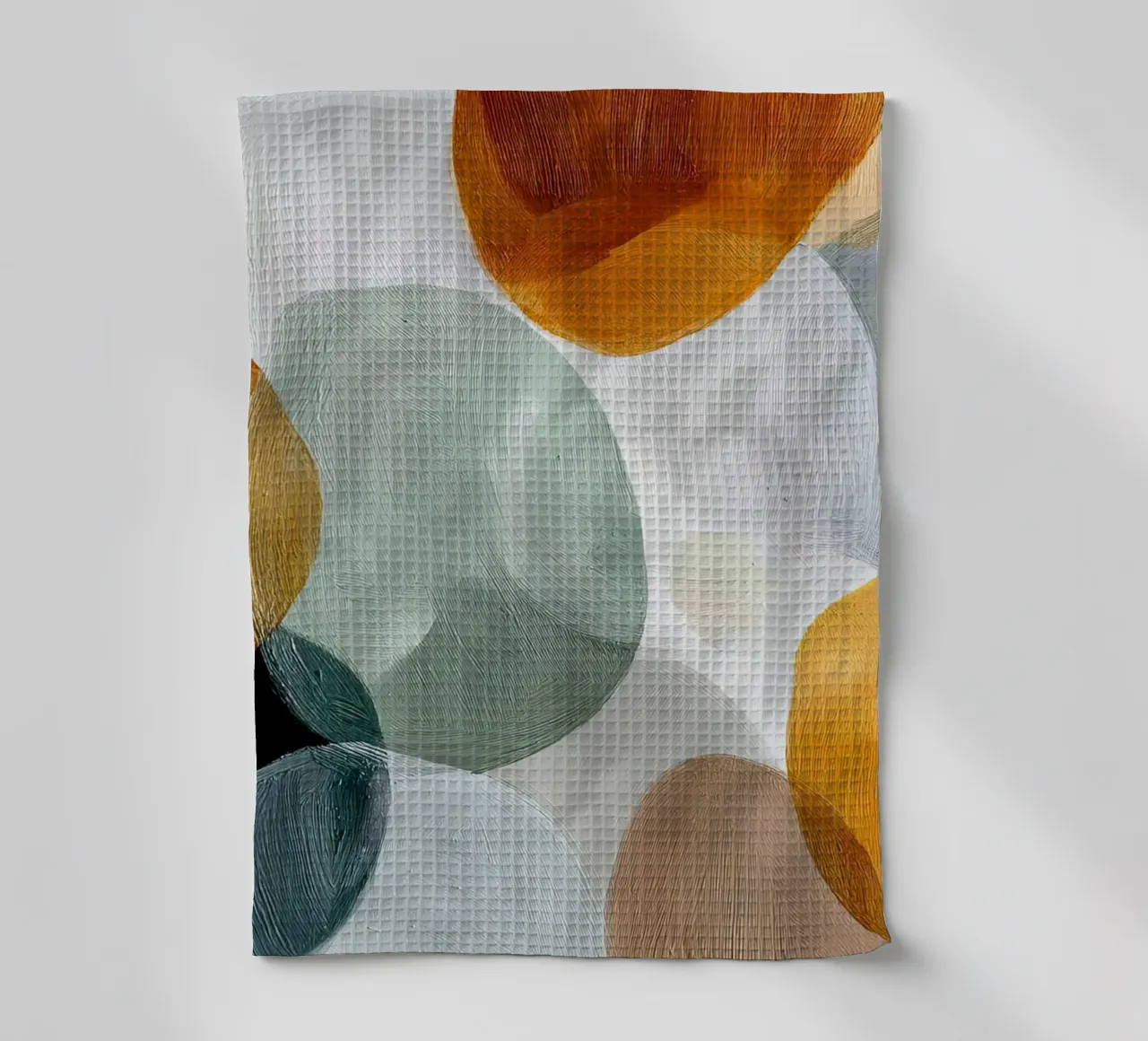 Superposition douce dans les tons de terre Art abstrait torchon de Artbyvo