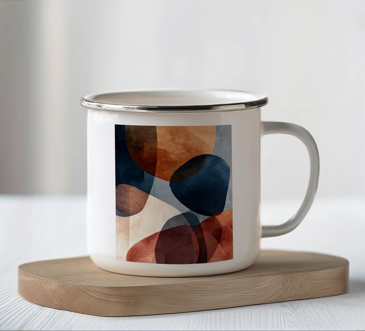 Bold Color Forms on Concrete Texture Background enamel mug by Artbyvo