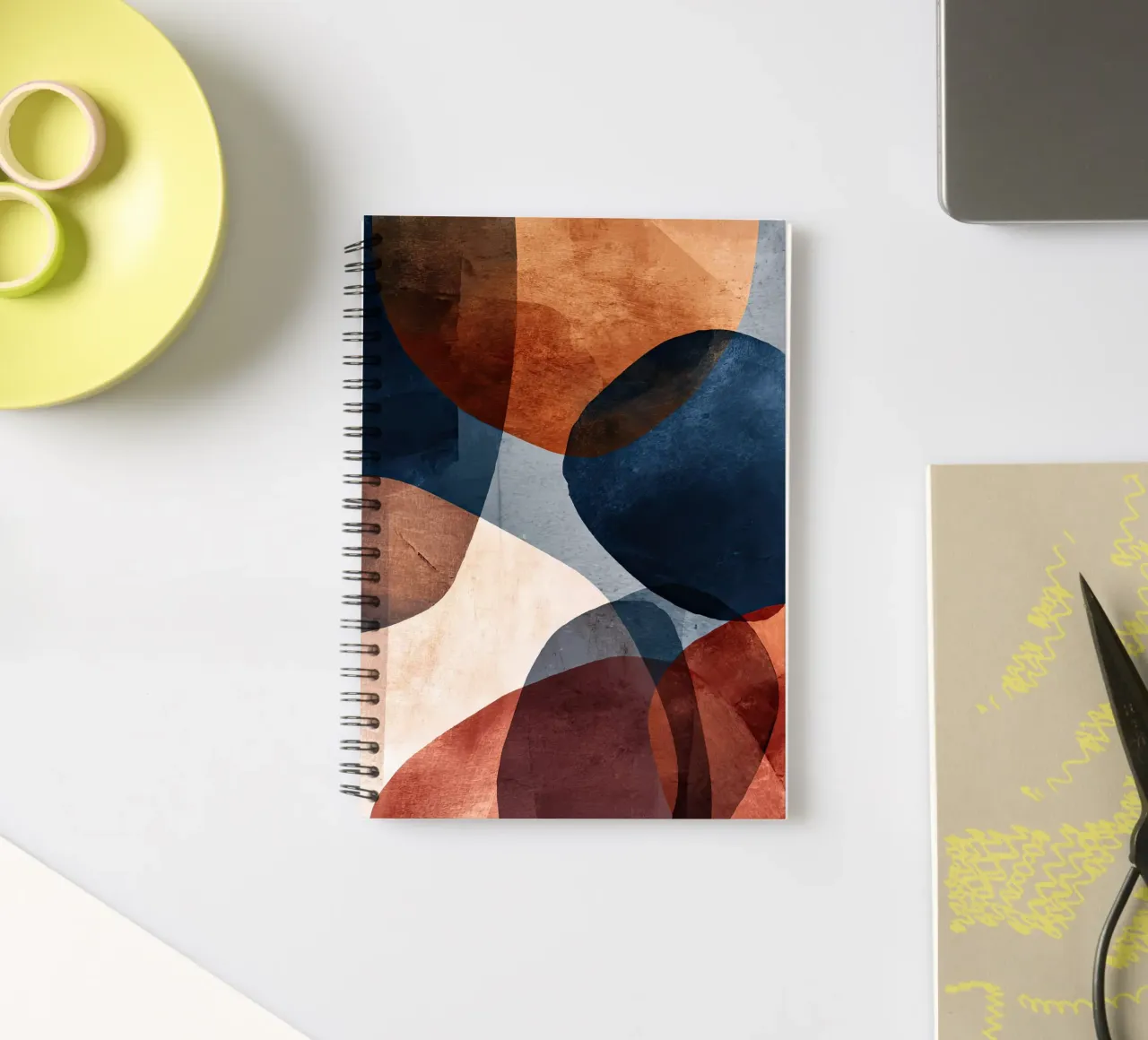 Bold Color Forms on Concrete Texture Background spiral notebook by Artbyvo