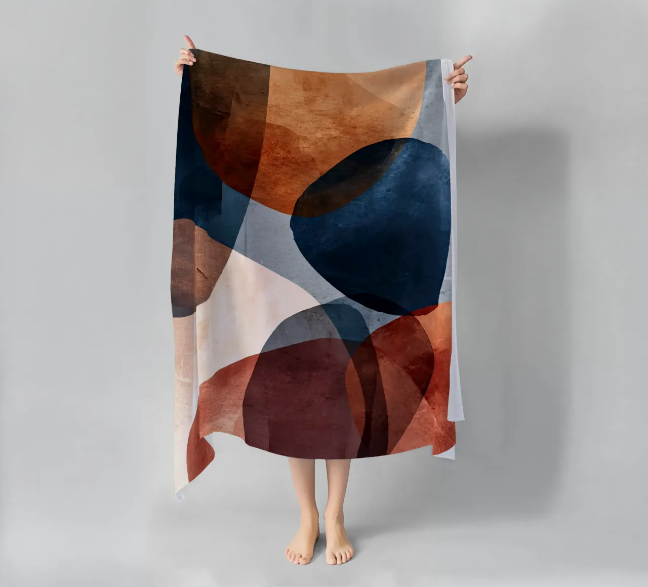 Bold Color Forms on Concrete Texture Background beach towel by Artbyvo