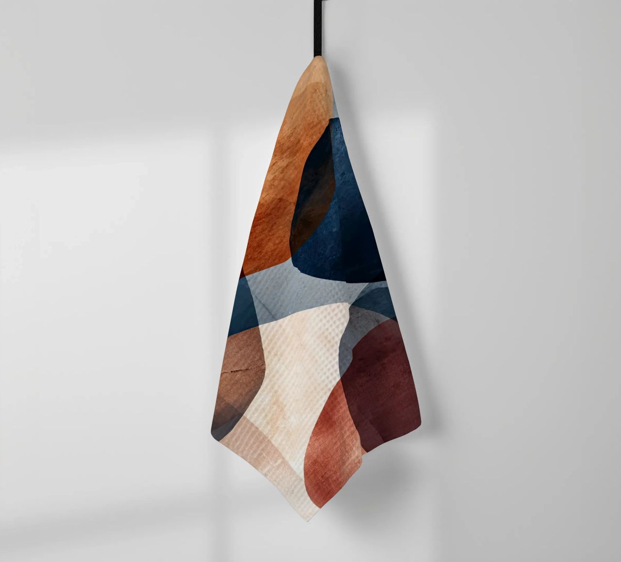 Bold Color Forms on Concrete Texture Background tea towel by Artbyvo