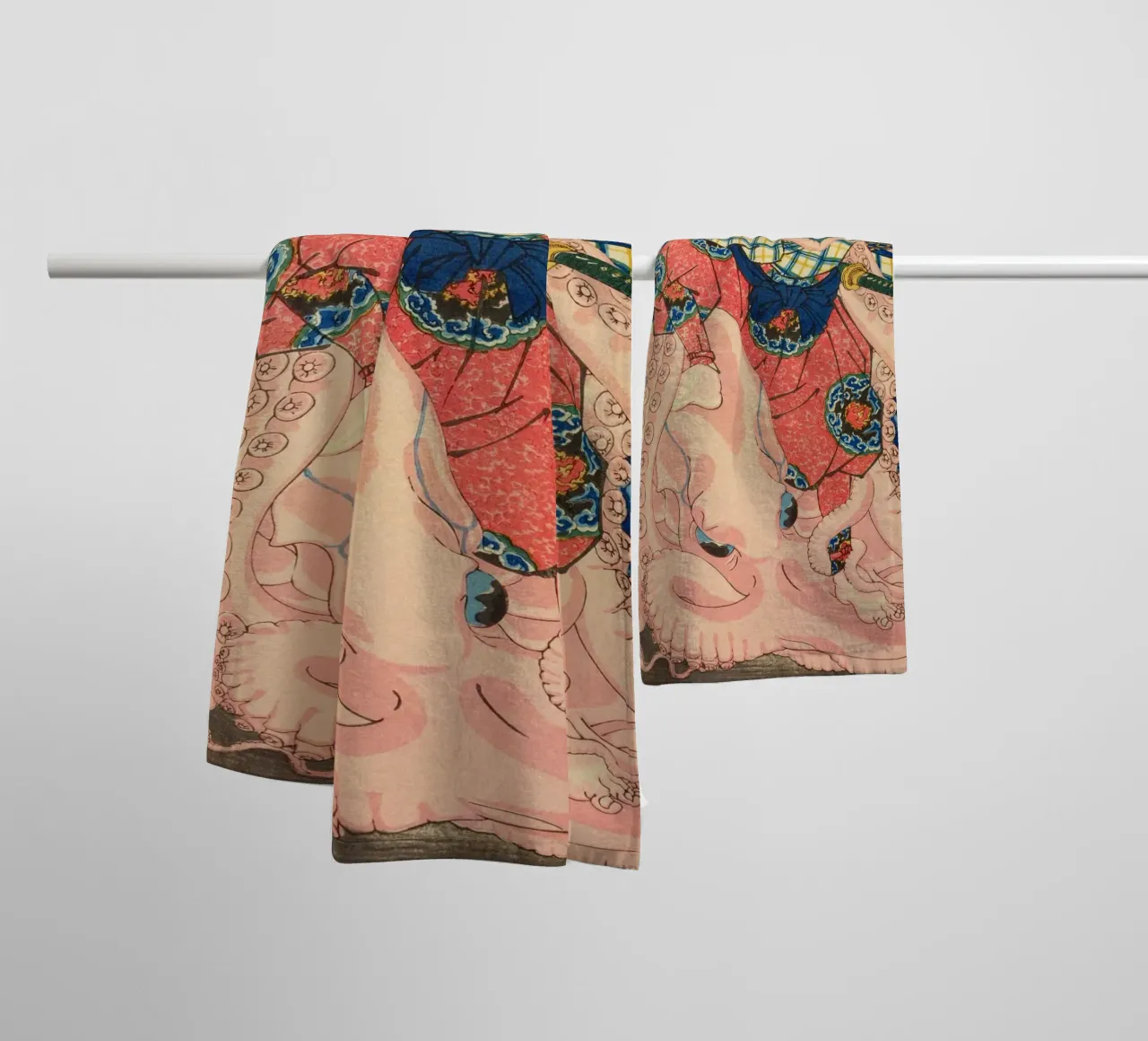 Samurai che combatte contro una piovra gigante - Ukiyo-e giapponese d'epoca asciugamano da bagno da Masterpieces Of Japanese Art