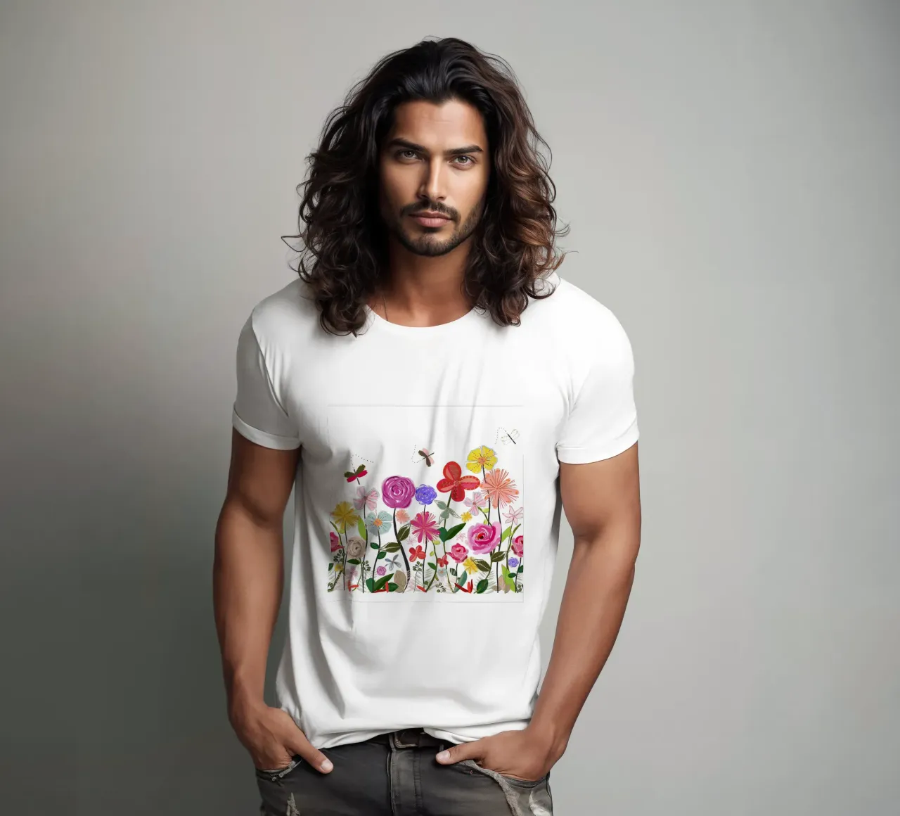 Fiori di prato in primavera t-shirt da gulsengunel