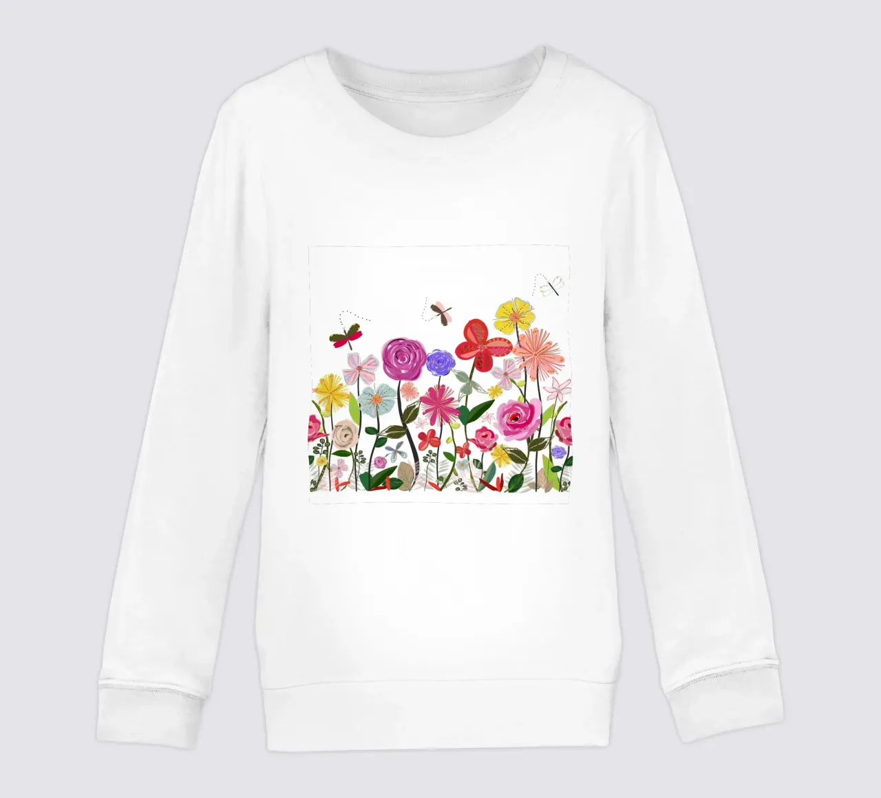 Fiori di prato in primavera felpa bambino da gulsengunel