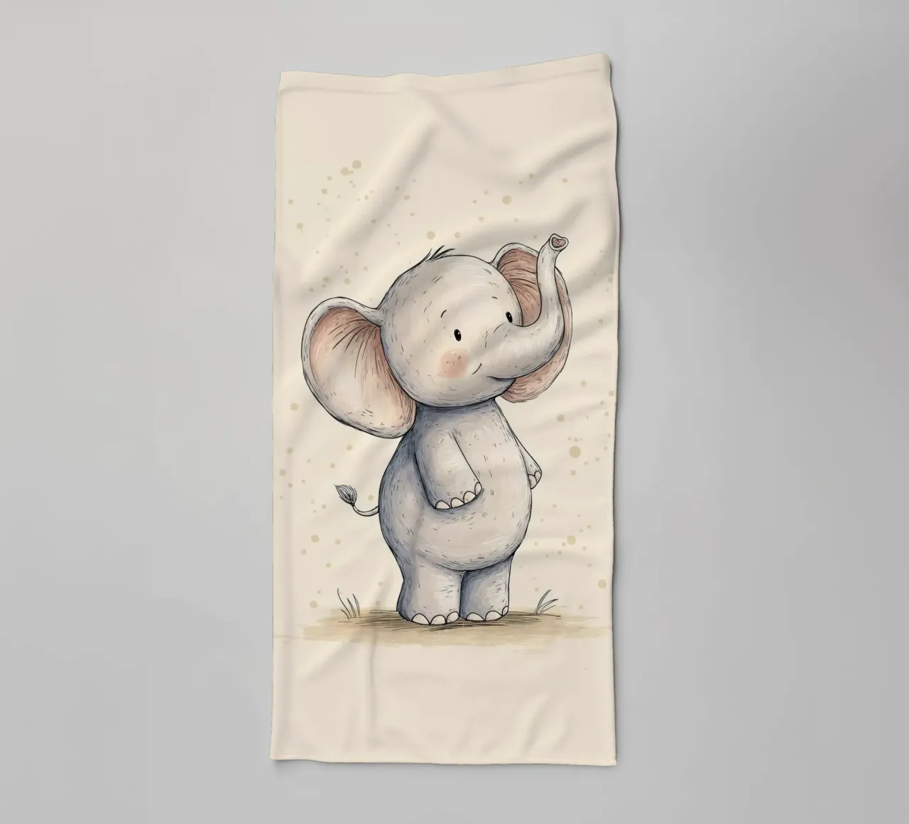 Elephant for the nursery towel by Pictura