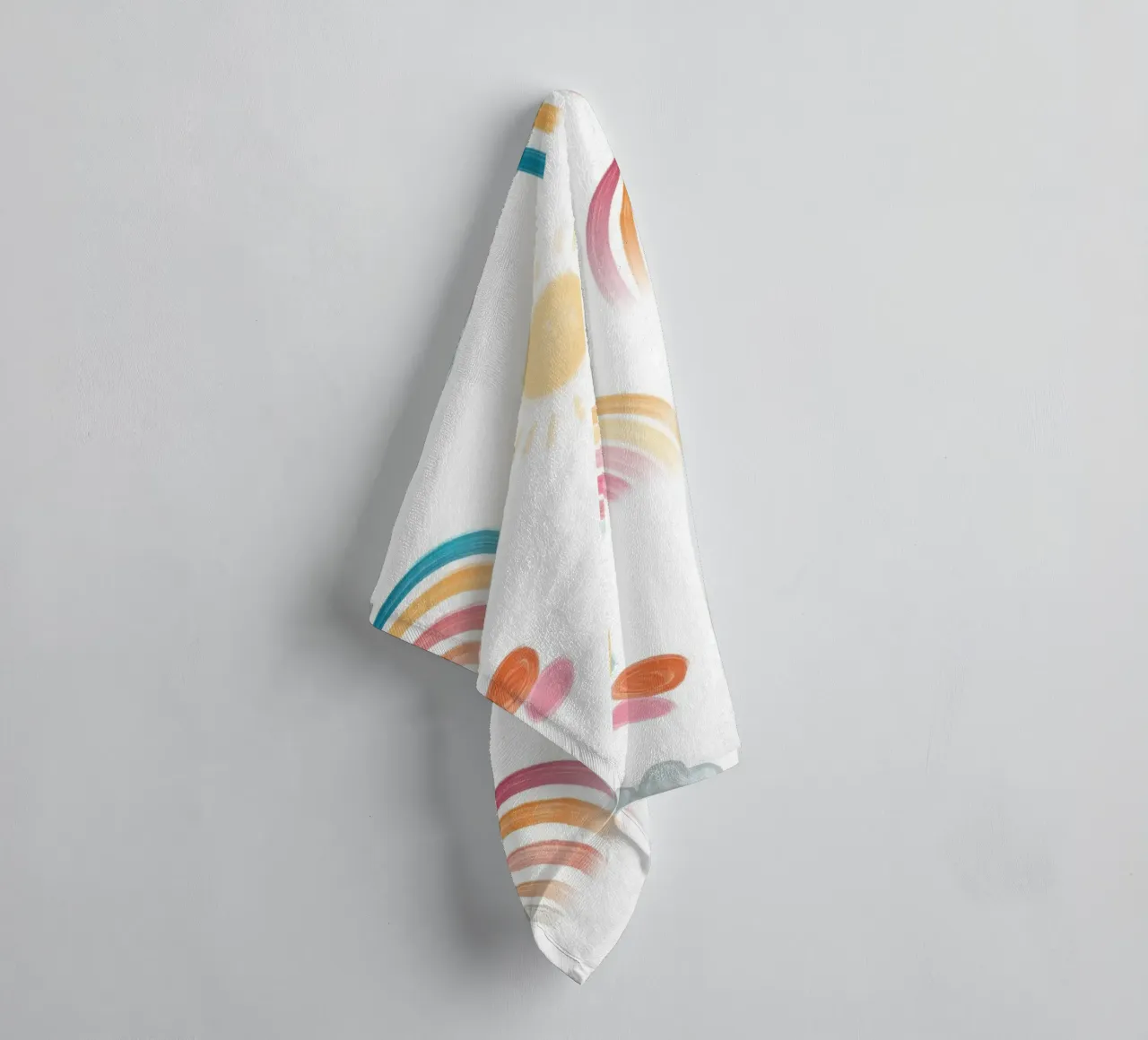 Rainbow days sun and clouds lovely pattern towel by gulsengunel