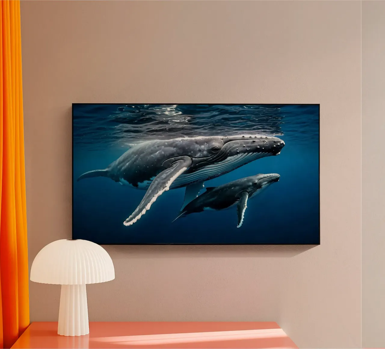 Balena con il suo vitello plexiglass da Wild Beauty