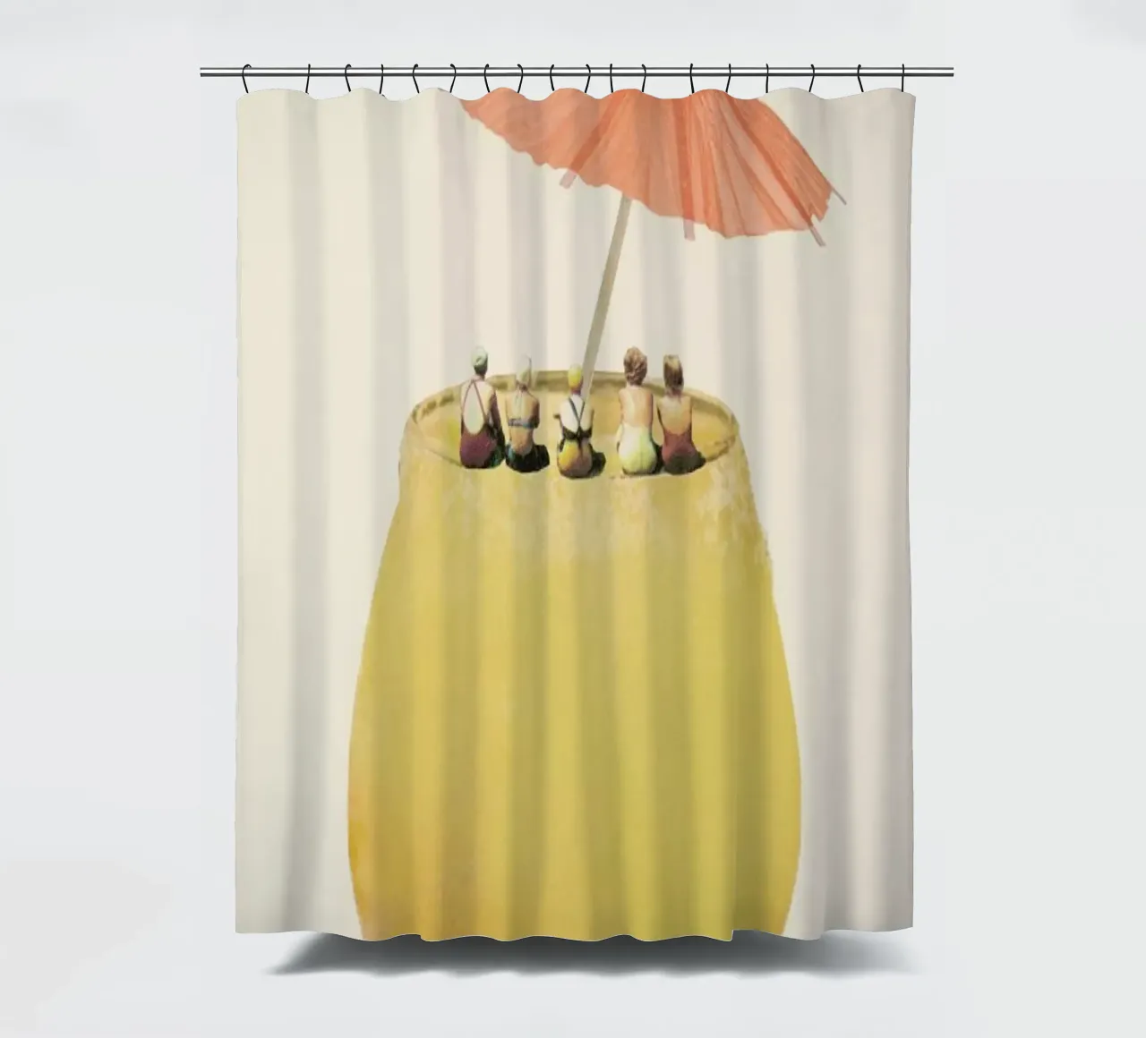 Holiday In A Glass 2 shower curtain by Maarten Léon