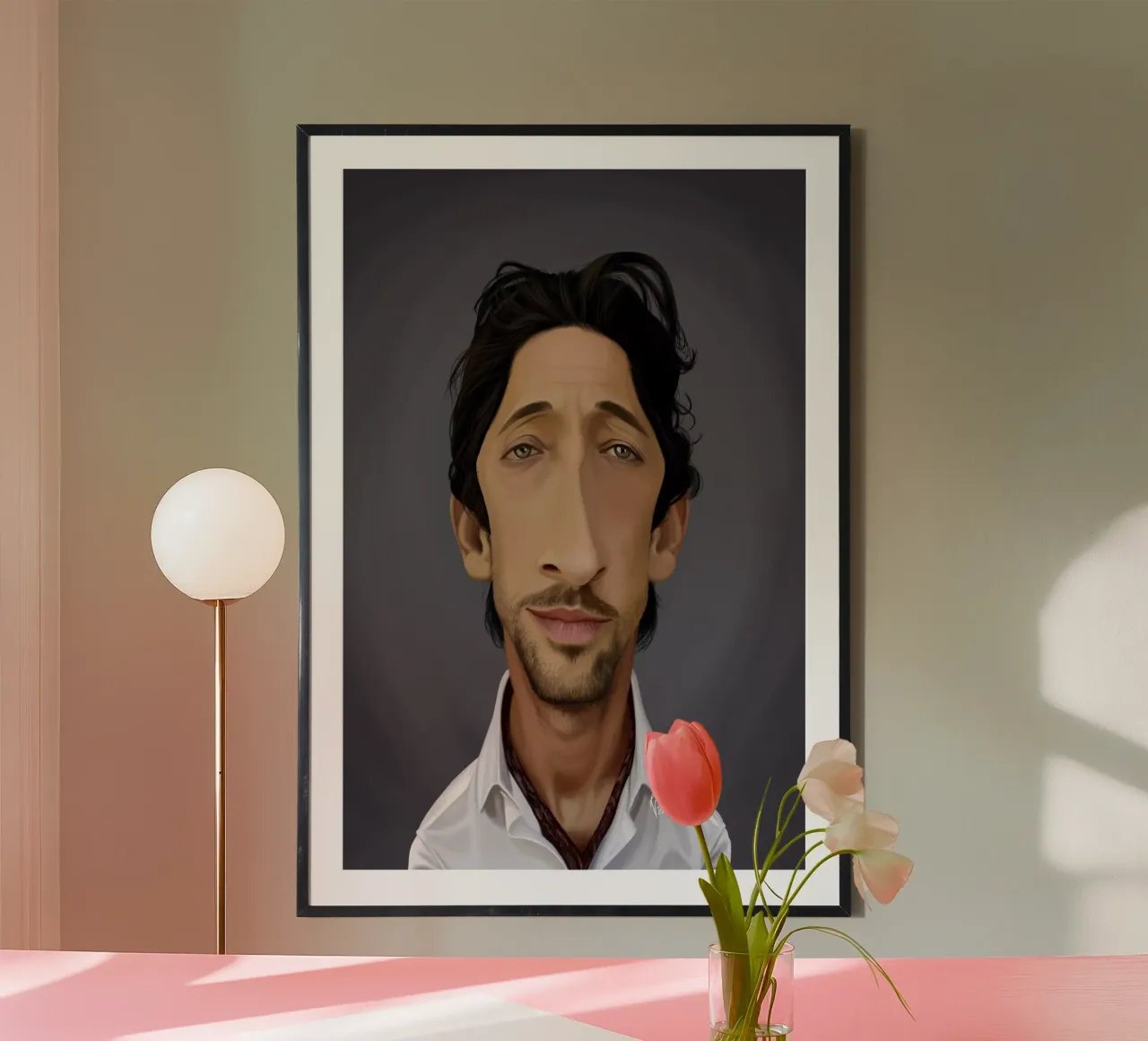 Adrien Brody poster con telaio in plastica da Rob Art | Illustration