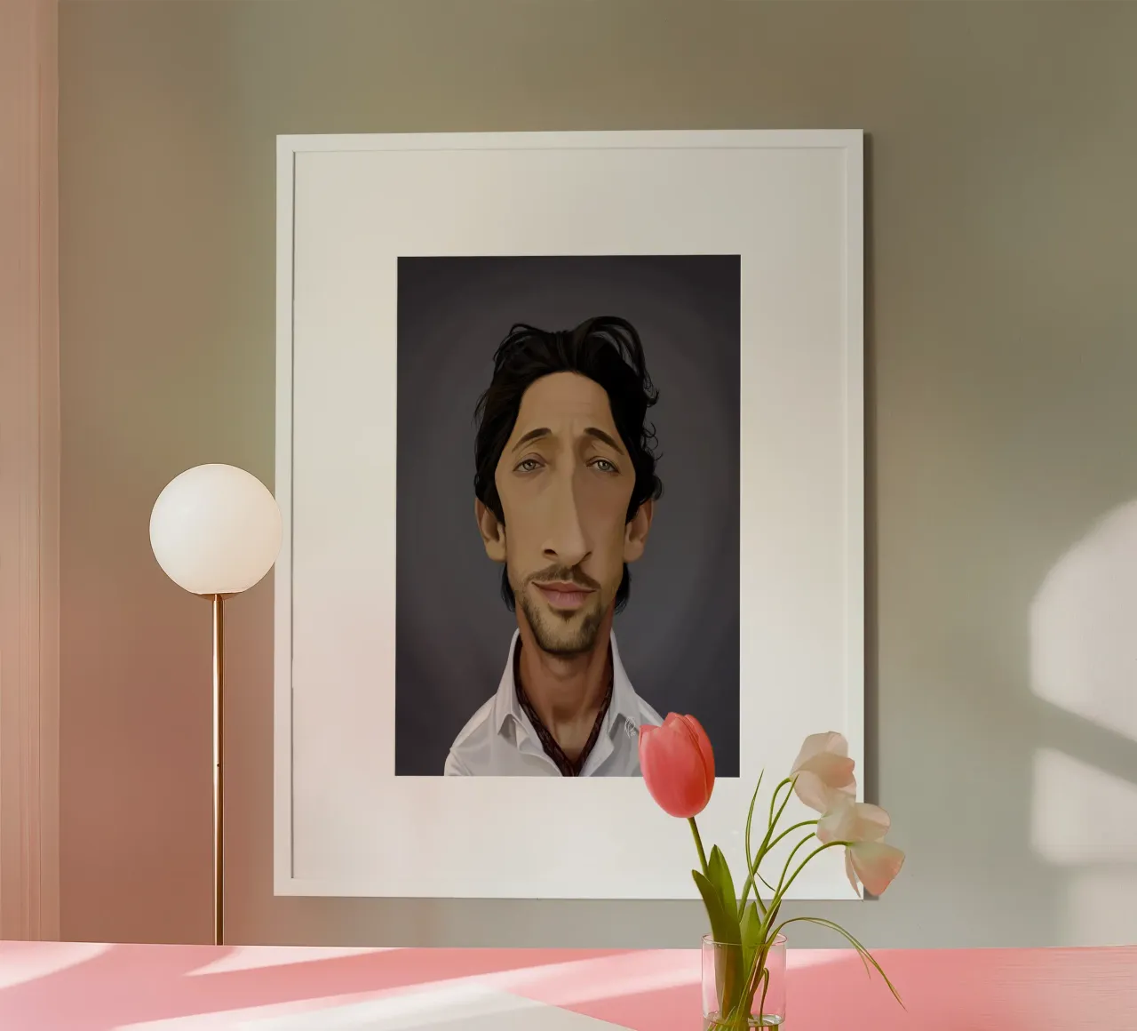 Adrien Brody poster con telaio in plastica da Rob Art | Illustration