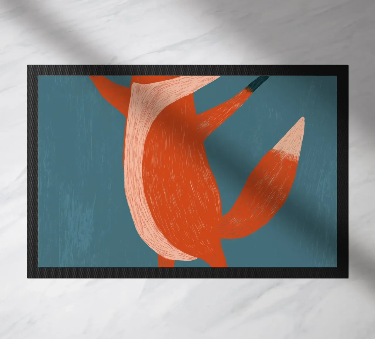 Dancing fox doormat by Pictura