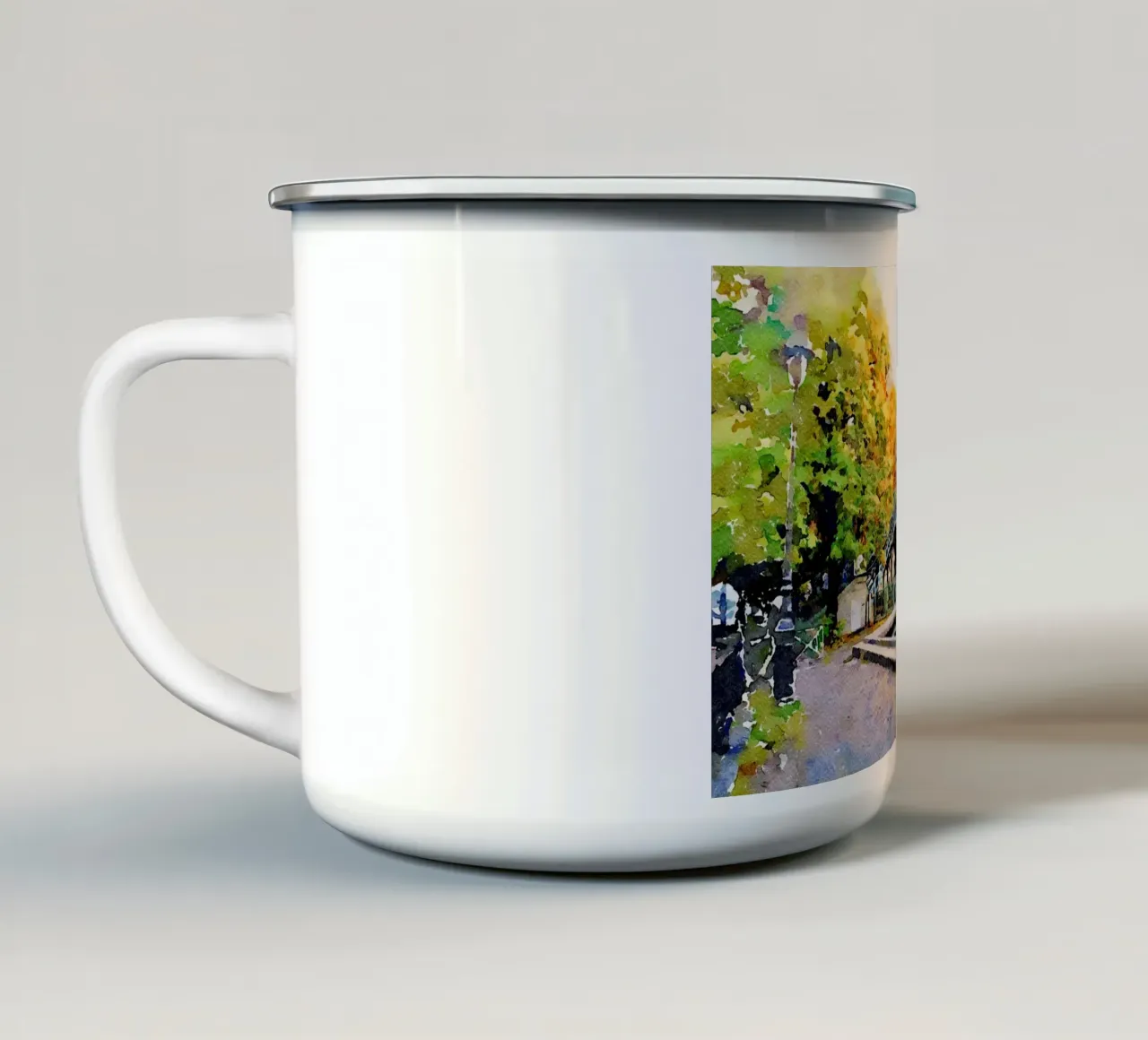 A Parigi tazza in smalto da Massimo Frascogna