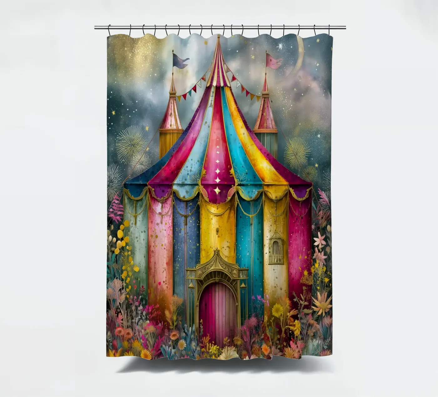 Circus douchegordijn van Justyna Jaszke JBJart