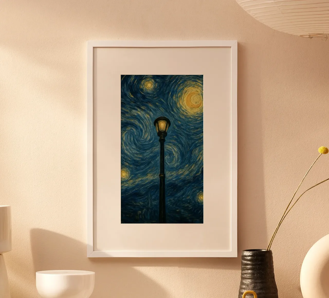 illuminazione stradale di notte poster con telaio in alluminio da Piper Shop Oke