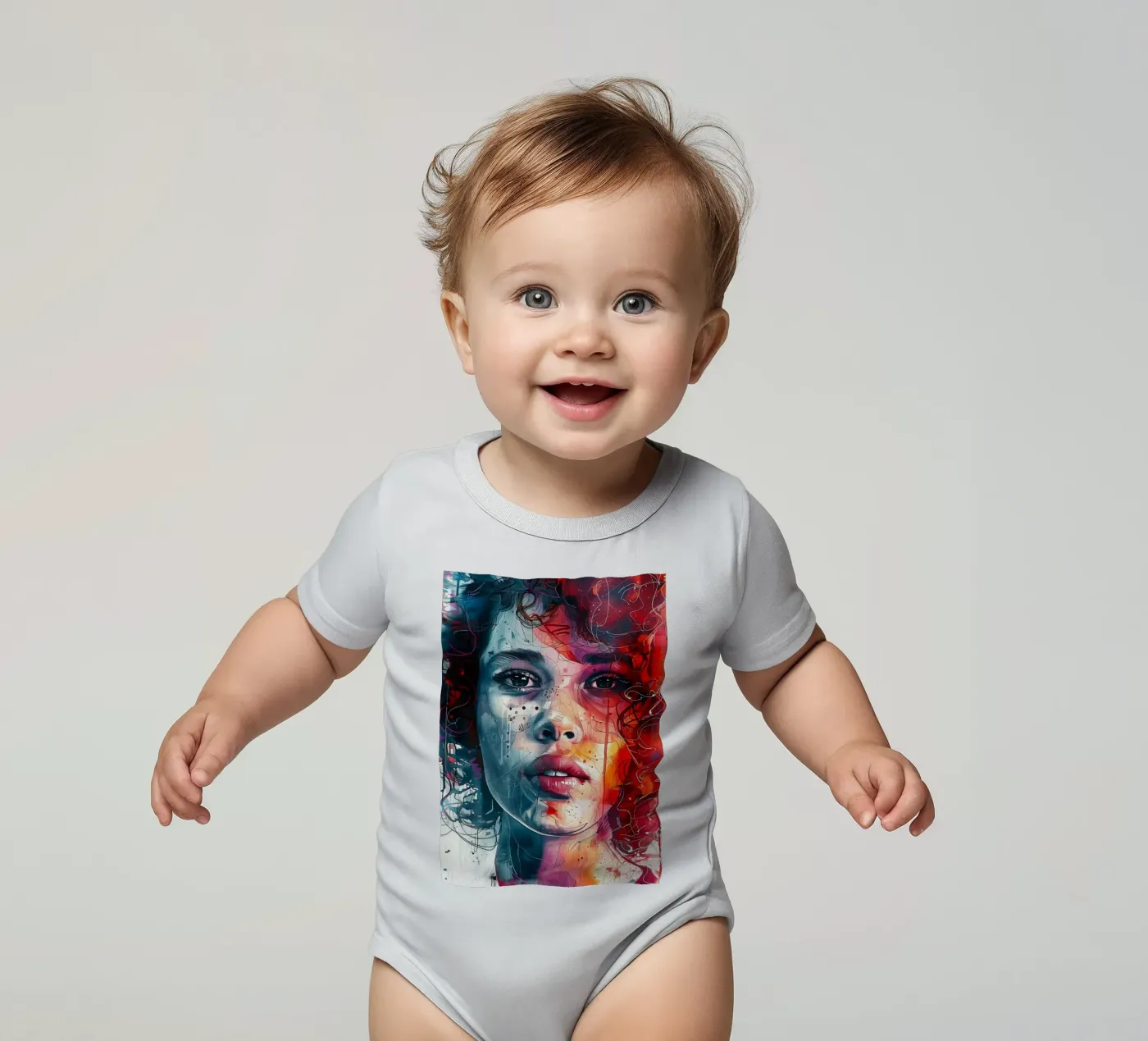 Portrait of Sofia Kurzarm Babybody von Justyna Jaszke JBJart