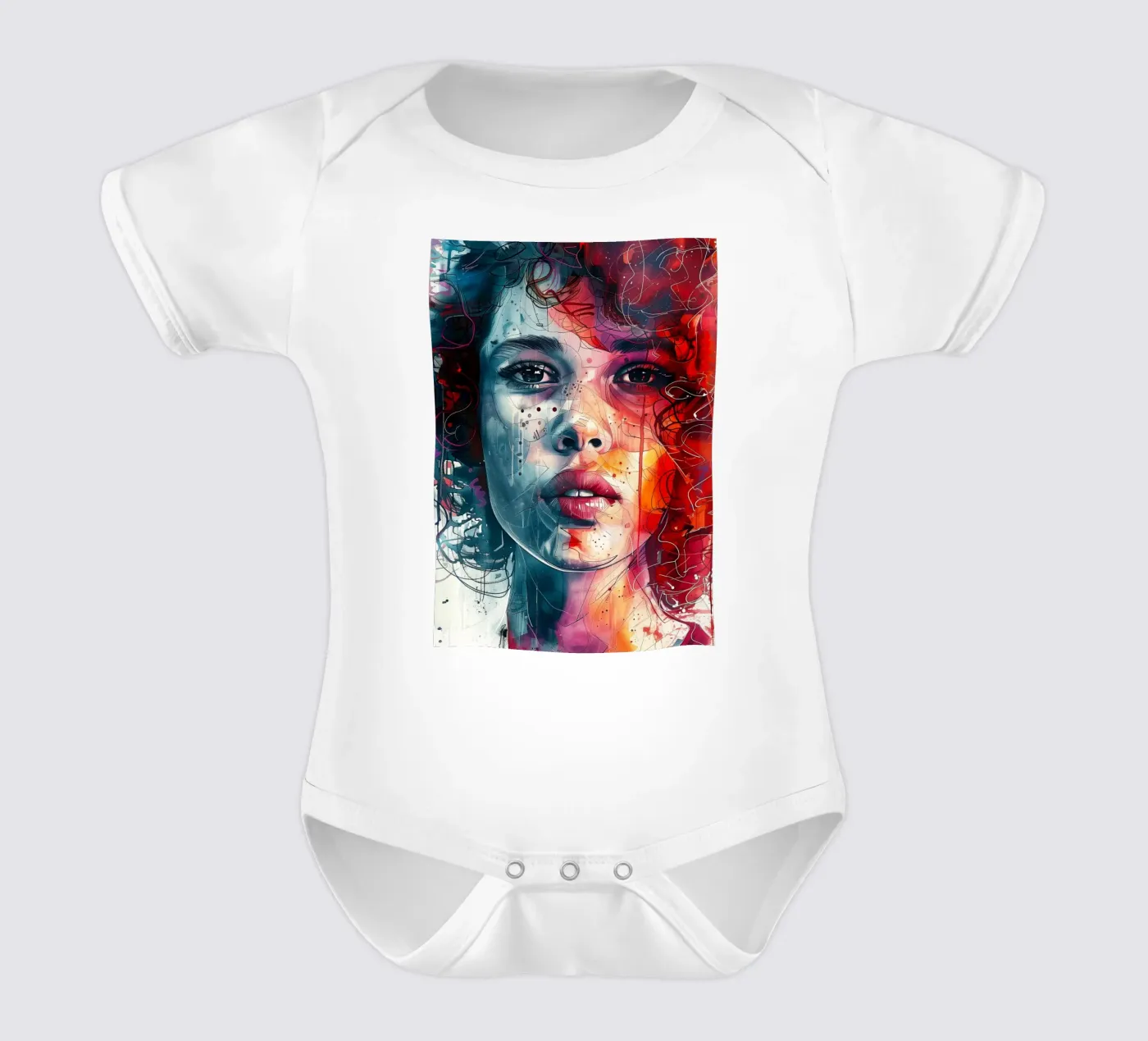 Portrait of Sofia Kurzarm Babybody von Justyna Jaszke JBJart