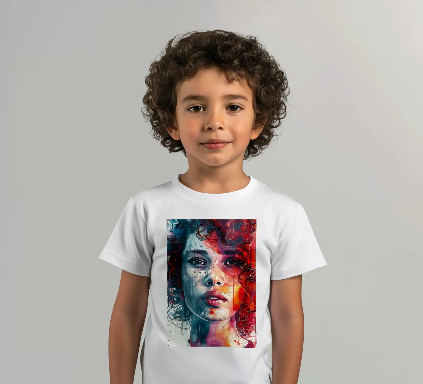 Portret van Sofia kinder t-shirt van Justyna Jaszke JBJart