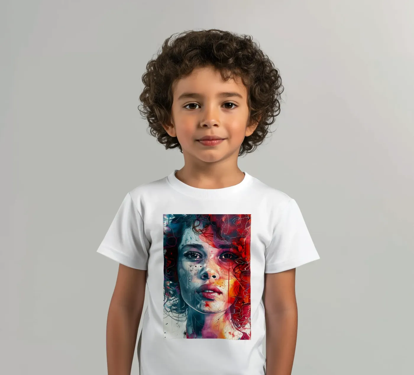Portret van Sofia kinder t-shirt van Justyna Jaszke JBJart