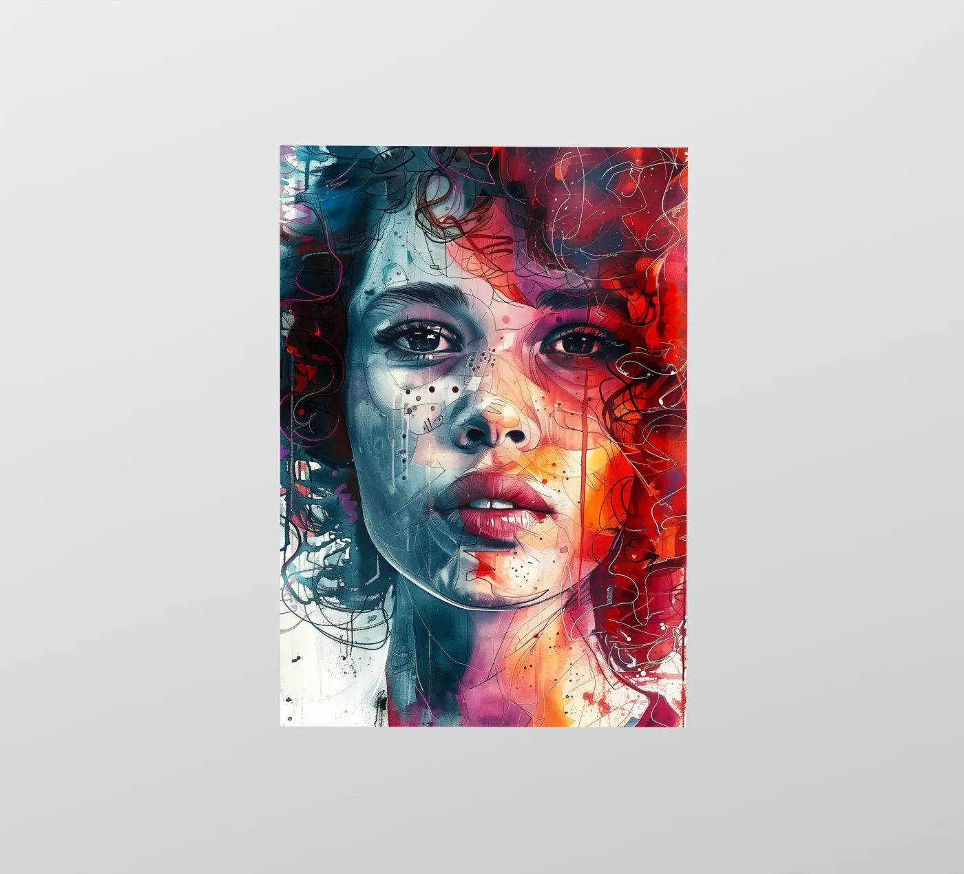 Portret van Sofia sticker van Justyna Jaszke JBJart