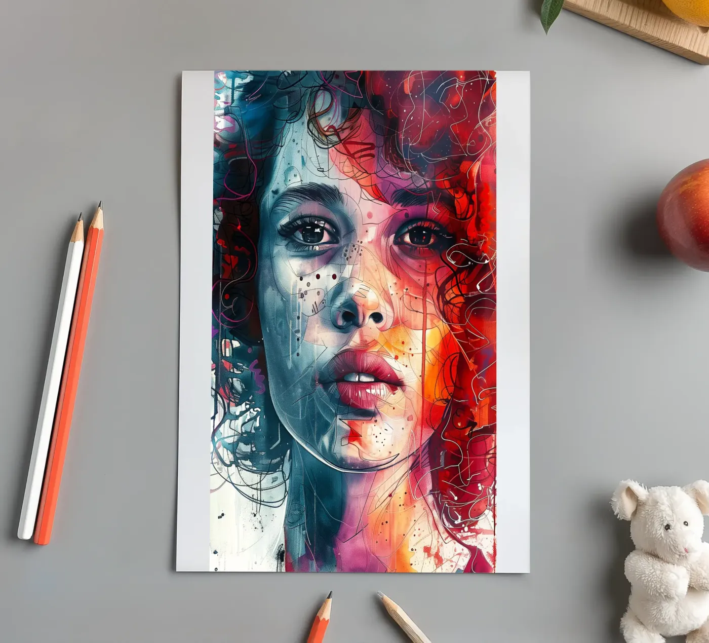 Portret van Sofia stickervel van Justyna Jaszke JBJart