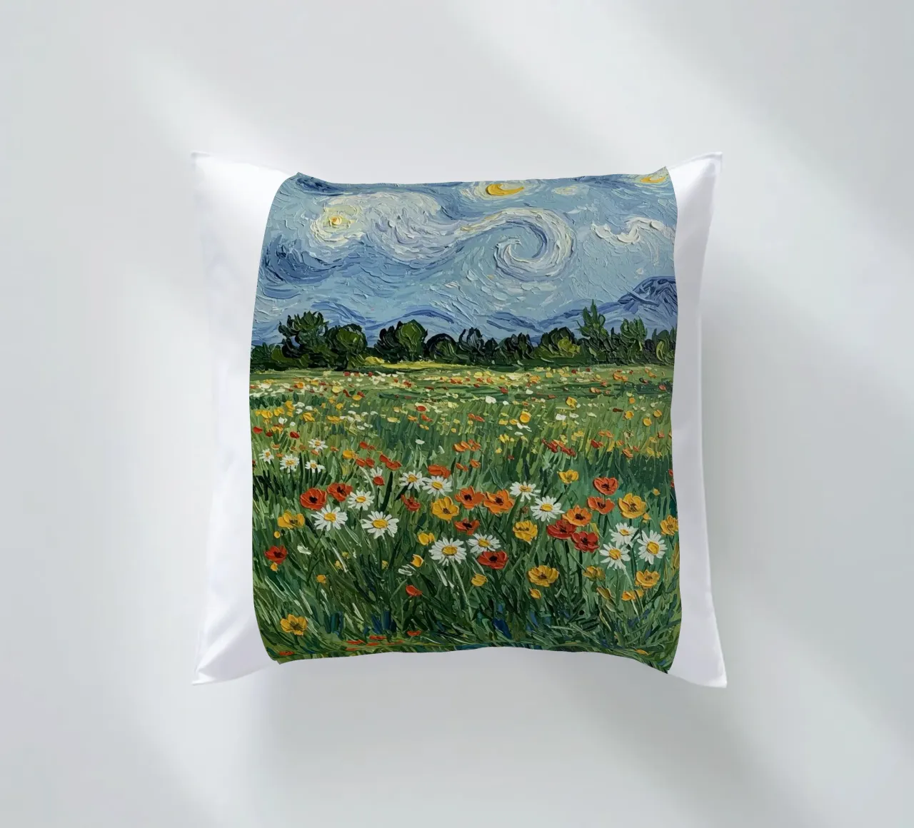 vue nocturne dans un jardin de fleurs coussin de Piper Shop Oke